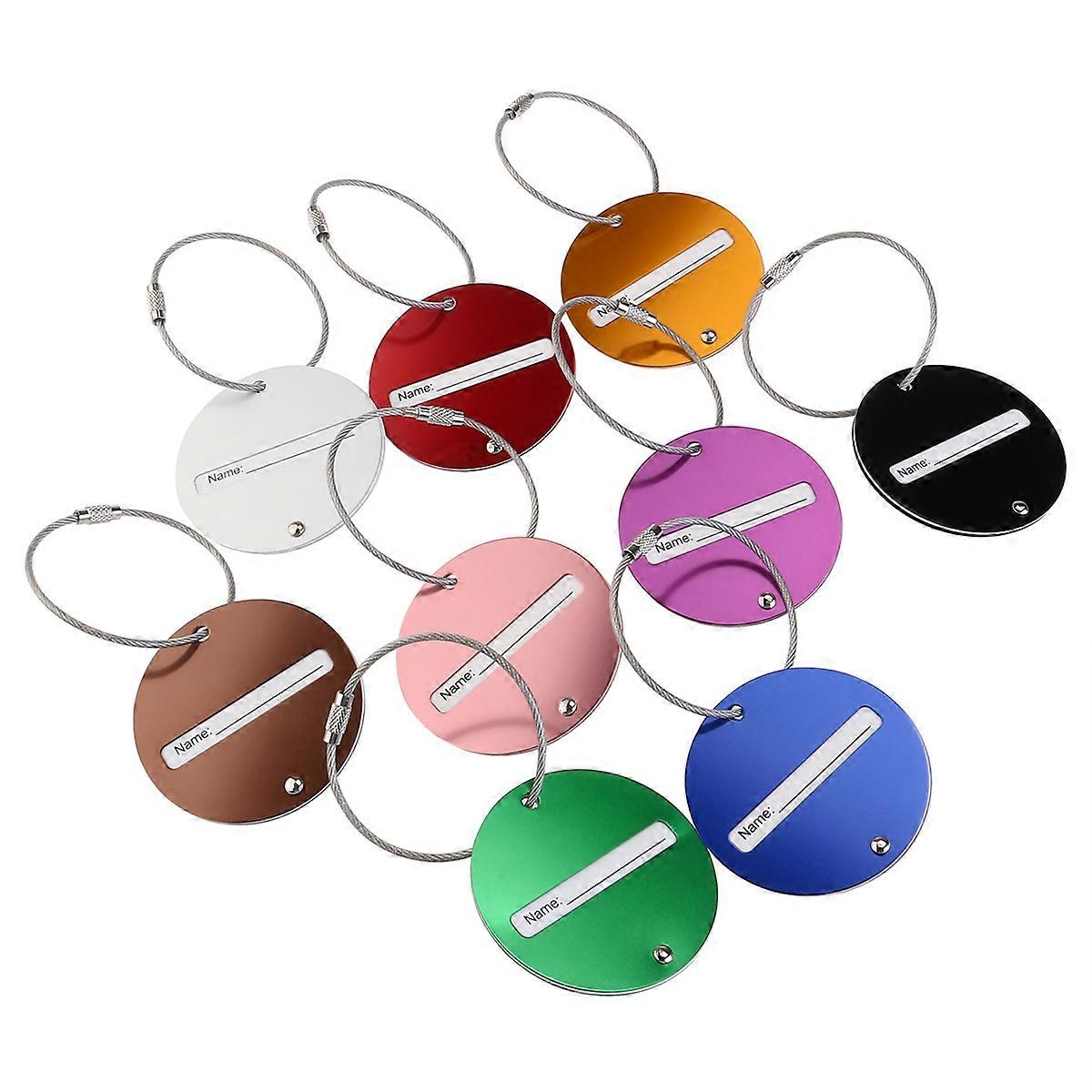 Aluminum Luggage Tag Durable Suitcase Tag with Key Ring 3Pcs Set