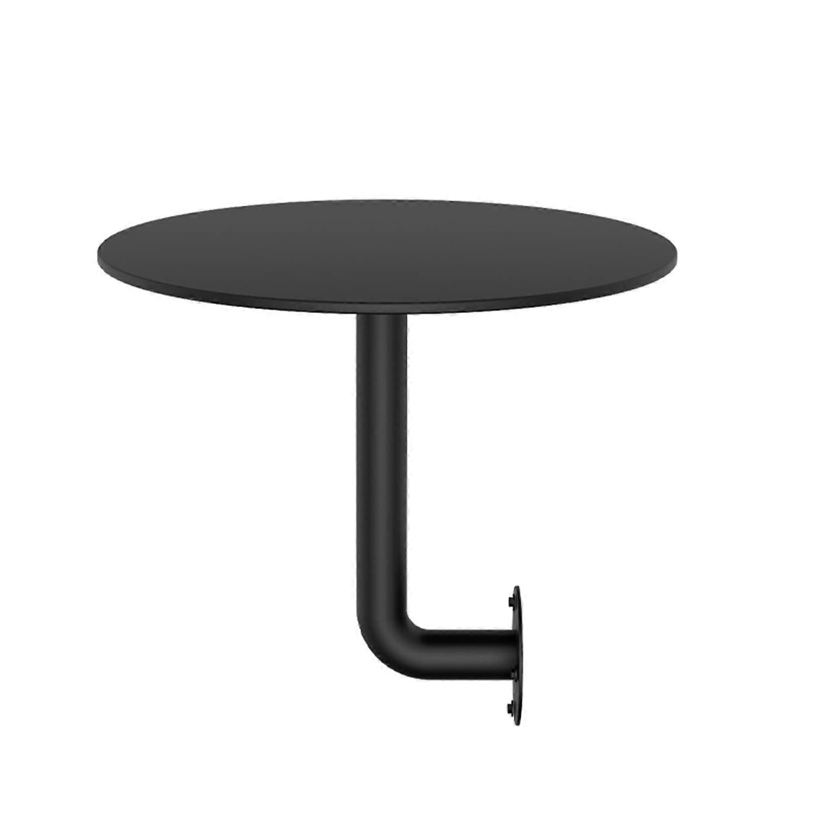 Nordic Wall Mounted Coffee Table, Small Round Marble , Black Iron Finish, Dia 40cm/15.7in, Modern Bistro End Table