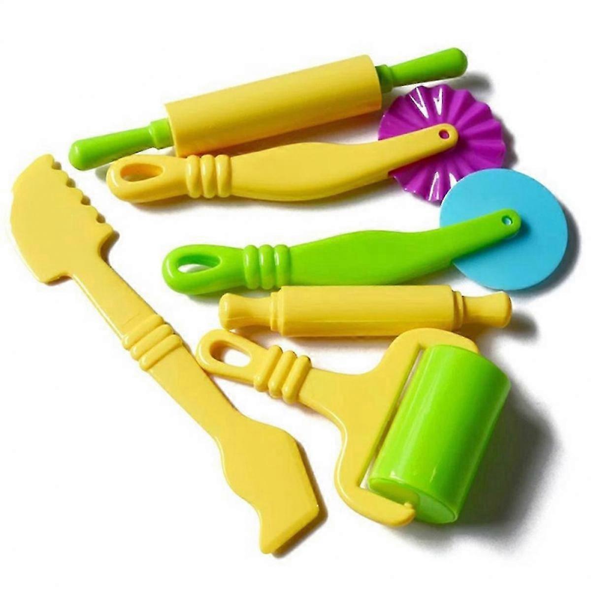6pcs/set Kids Color Play Dough Model Tool Toys 3D Plasticine Tools Playdough Set Early Learning Toys