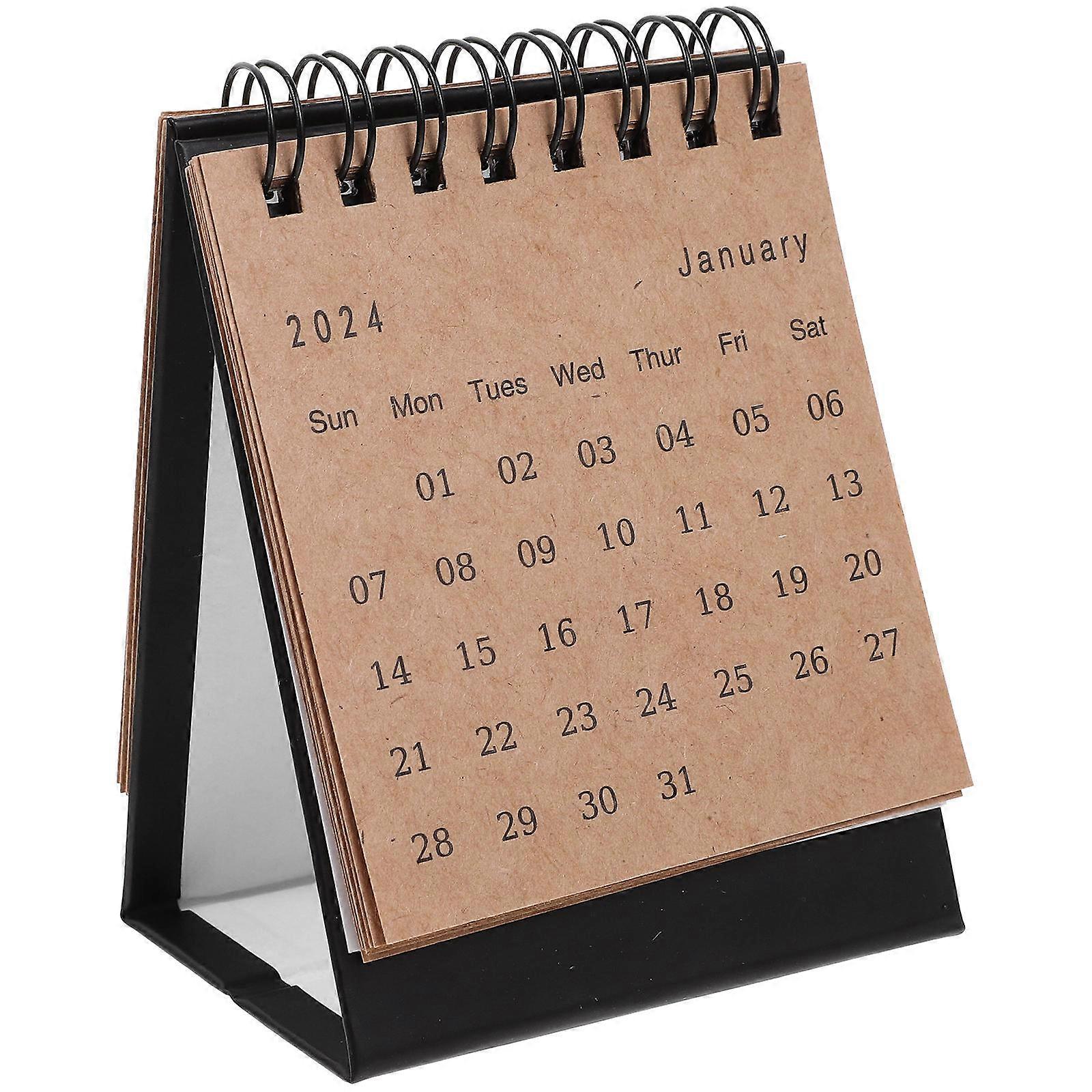2024 English Calendar For Home Decoration Featuring A Square Shape And Fashionable Style In 10.5X7.6X6CM 3Pcs