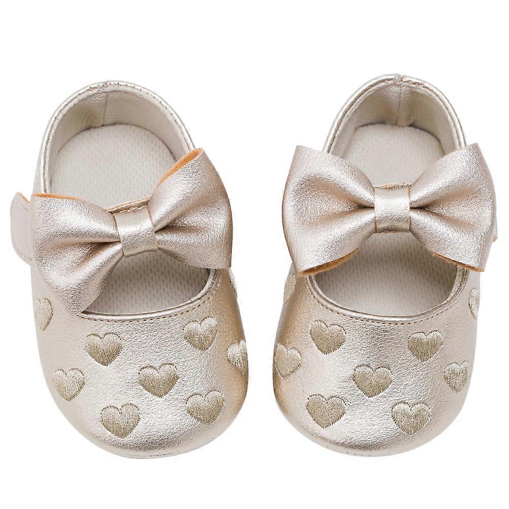 Infant Shoes Bowknot Prewalker Heart Pattern Embroidered for Kids 3Pairs