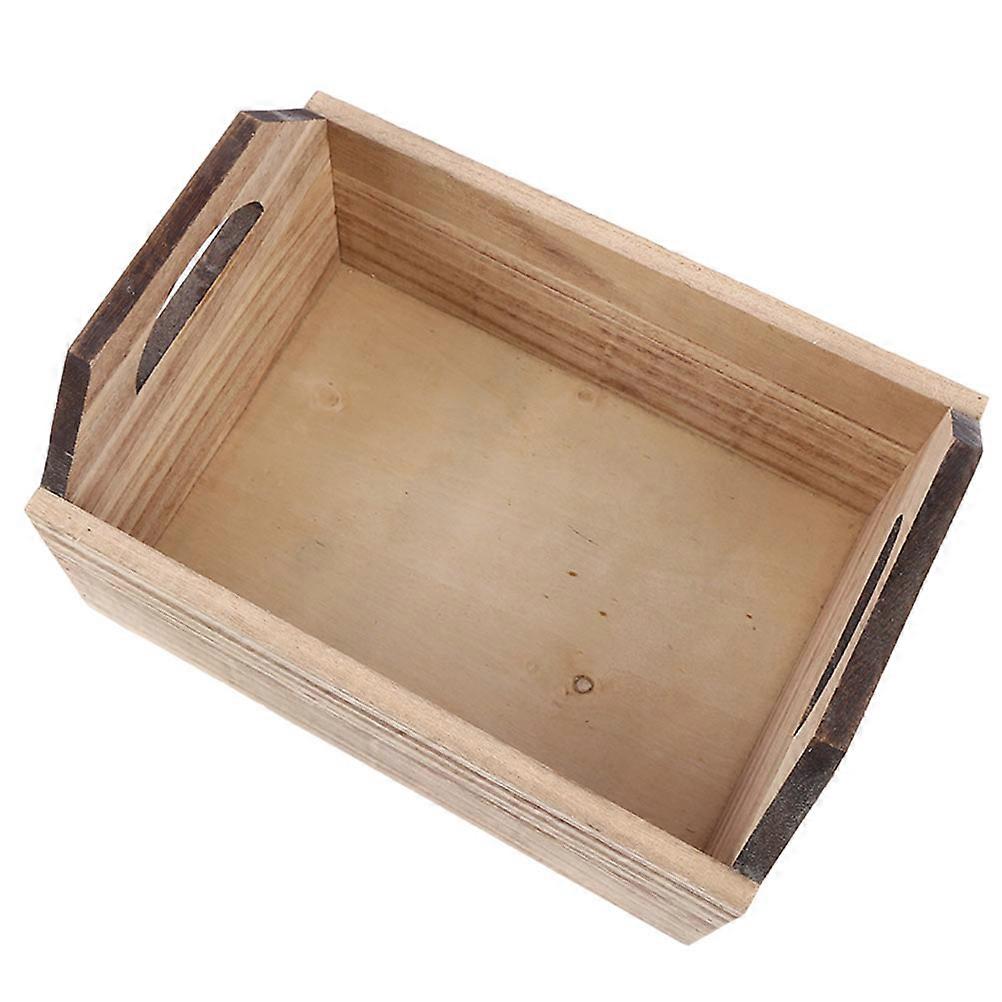 Storage Box Tabletop Storage Box Wooden Sundries Storage Box Office Desktop Organization 9.4×6.7×5.1in 1Set