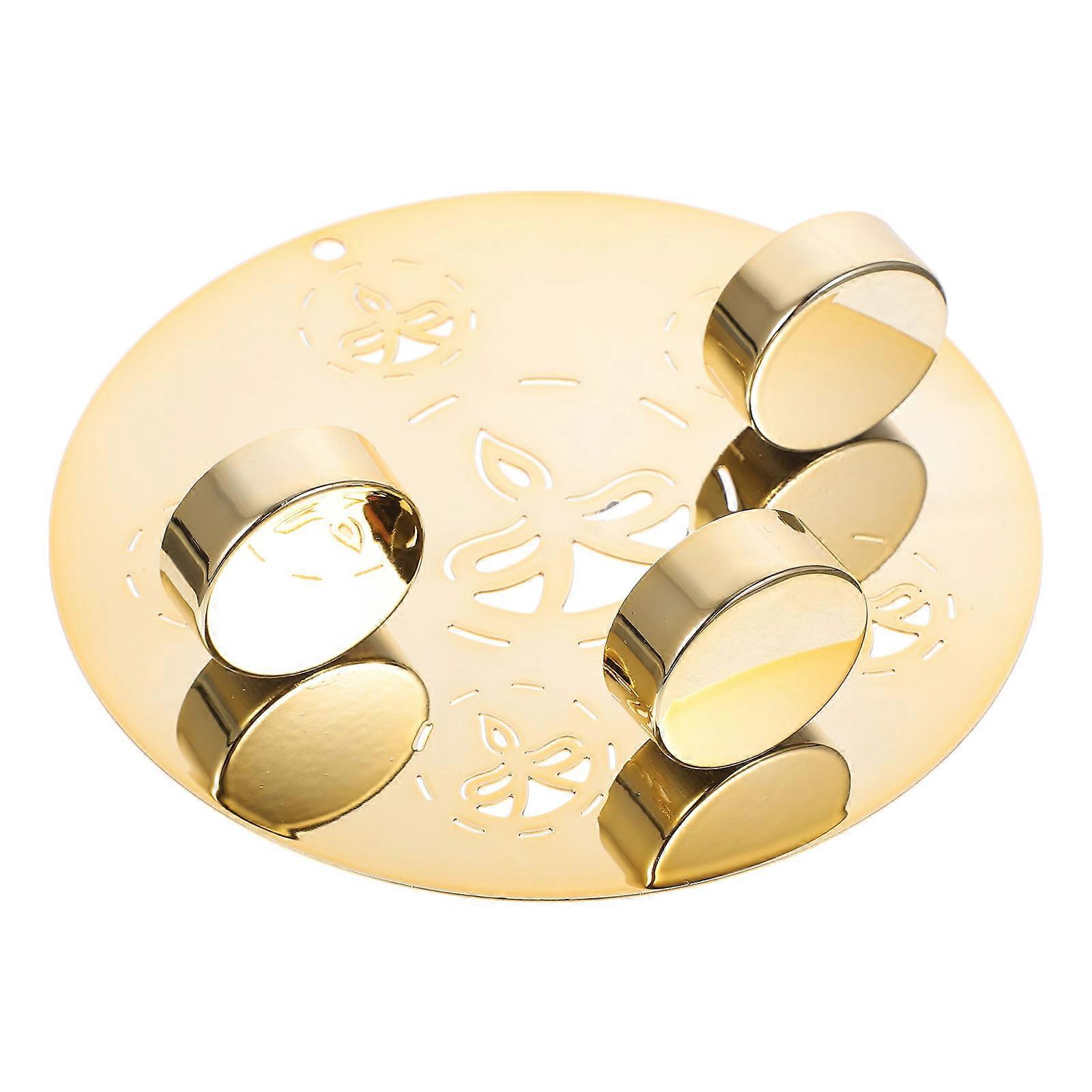 Decorative Wall Sconces Cafe Candle Stand Light Yellow Round Shape Simple Style 1Set