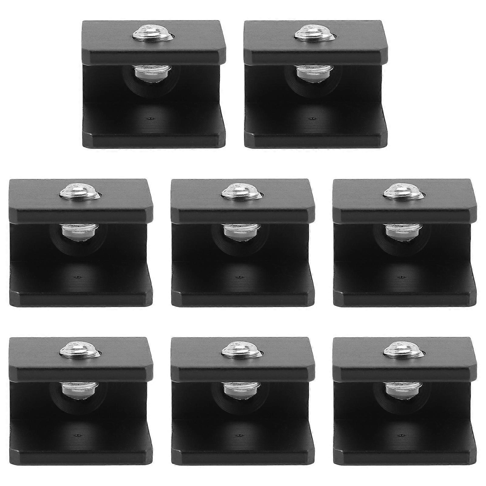 Black Glass Clamp Support for Floating Shelf Brackets Wall Mounted 24Pcs