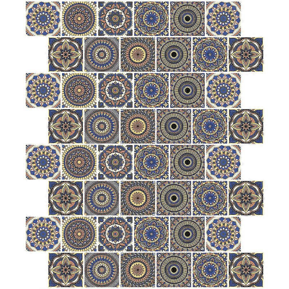 Peel and Stick Tile Stickers for Decor Ethnic Style 144Pcs Multi Color