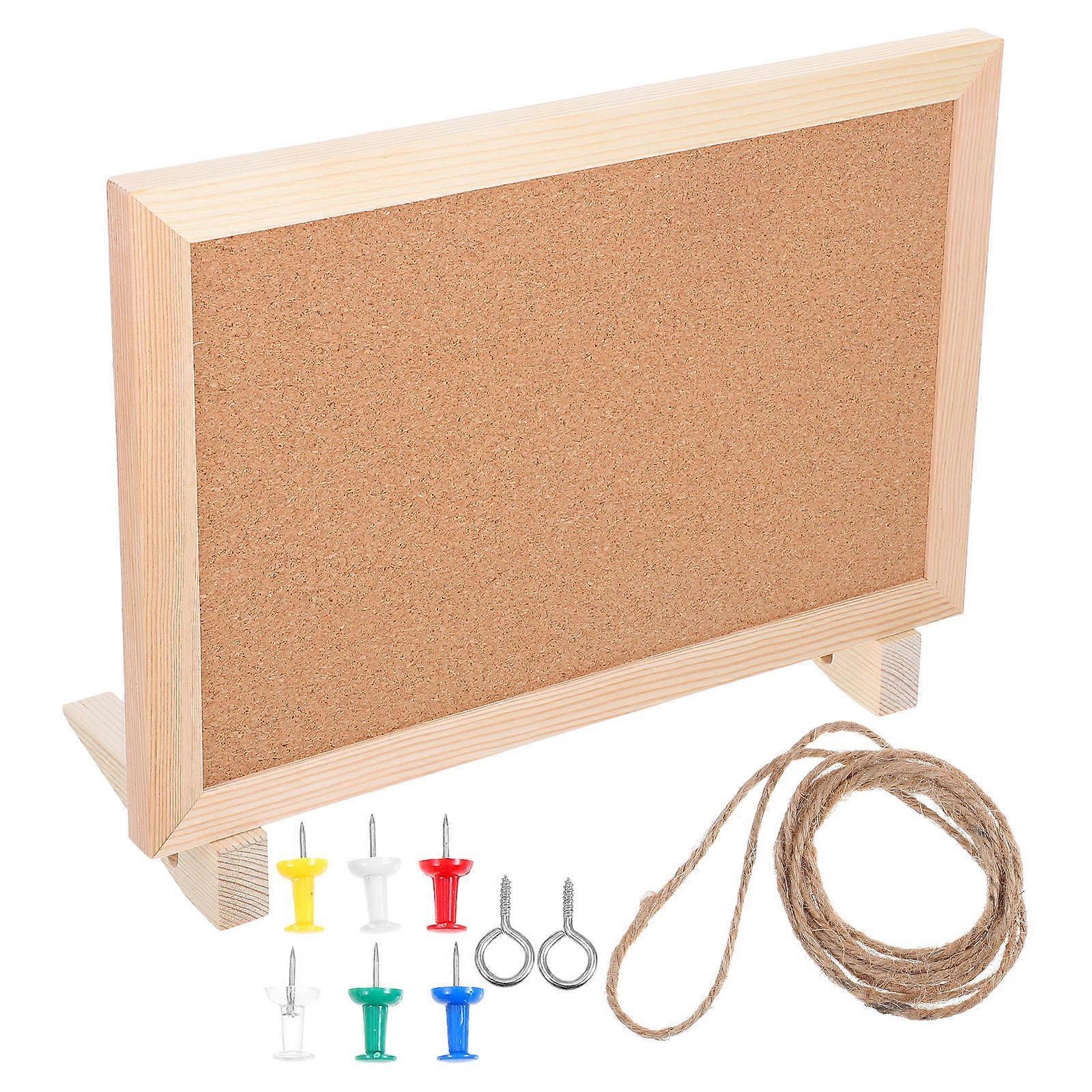 Pin Board for Desk with Wooden Frame for Message Use 5Pcs