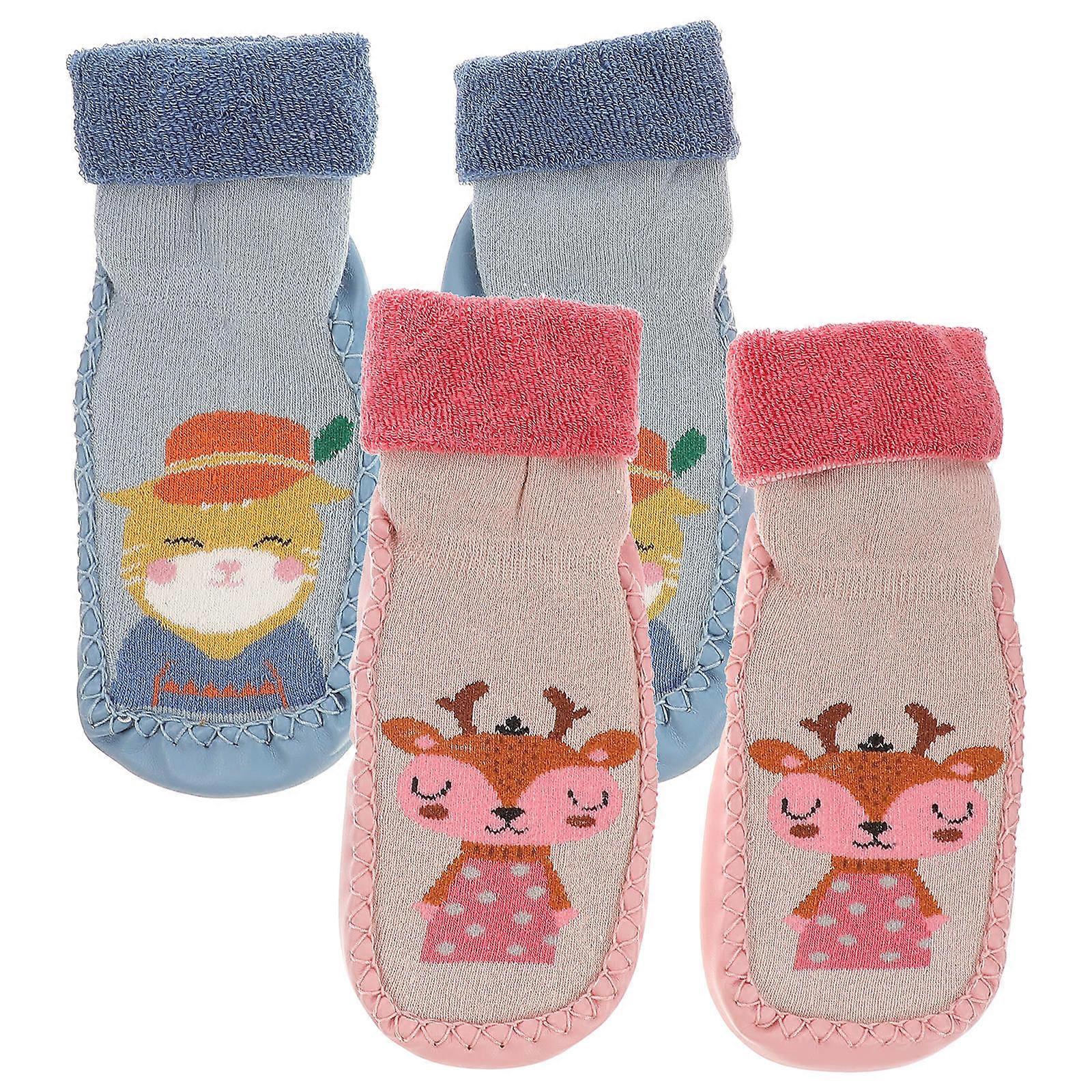 Baby Socks Cartoon Non Slip Floor Socks for Toddler with 4Pairs