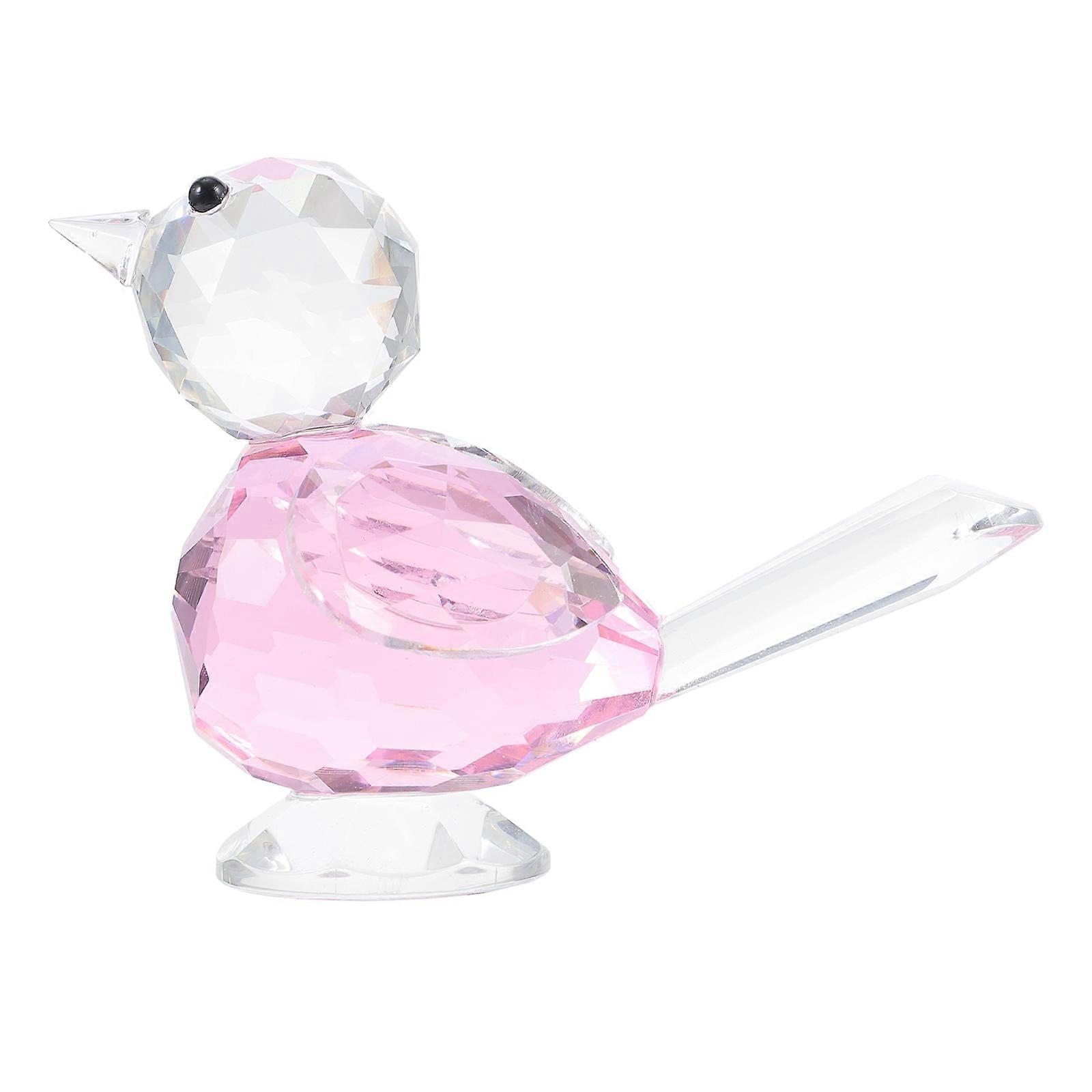 Handcrafted Glass Bird Ornament for Desktop Decoration 2Pcs Set