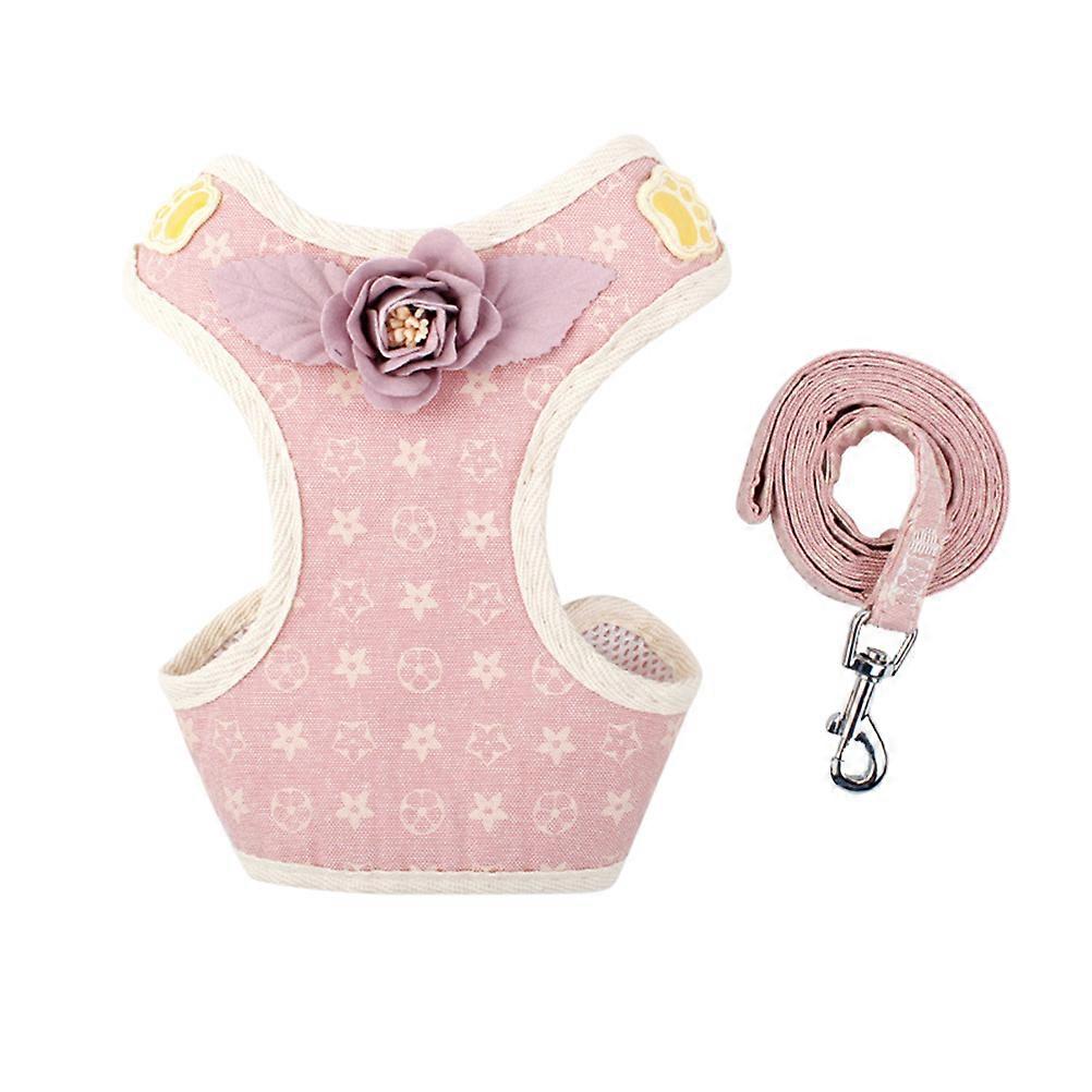 Dog Pull Rope Pet Harness for Walking Dogs 2Pcs Pink Durable Leash Harness