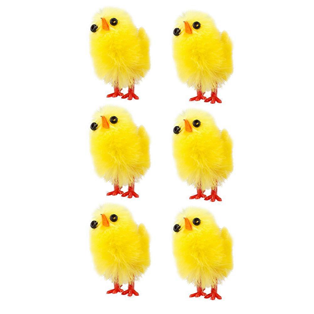Yellow Decorative Chick Plastic Chick Adornment for 18Pcs