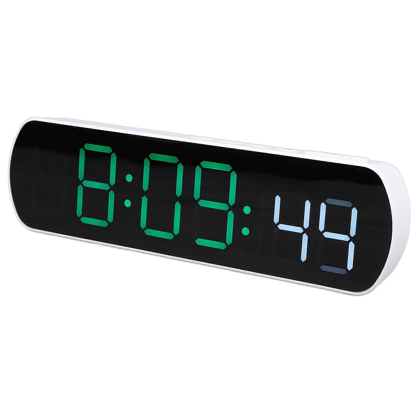 Digital Clocks For Bedrooms LED Clock Time Display Alarm Modern Minimalist Green 16.60X4.70X2.50CM 1Set