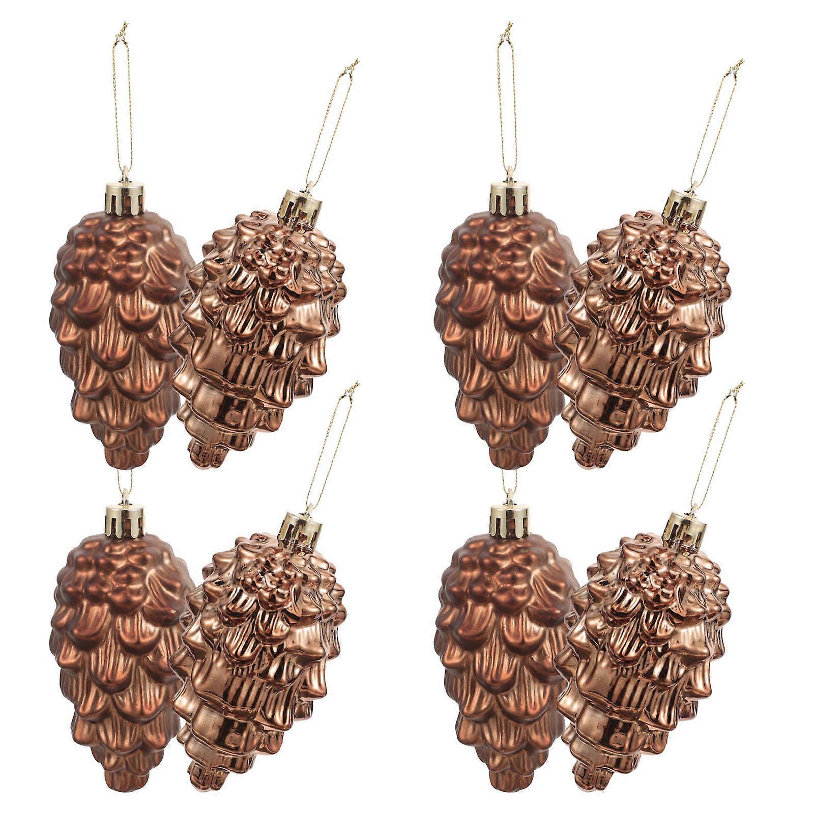 Christmas Tree Decorations Plastic Pine Cones Hanging Ornaments 24Pcs