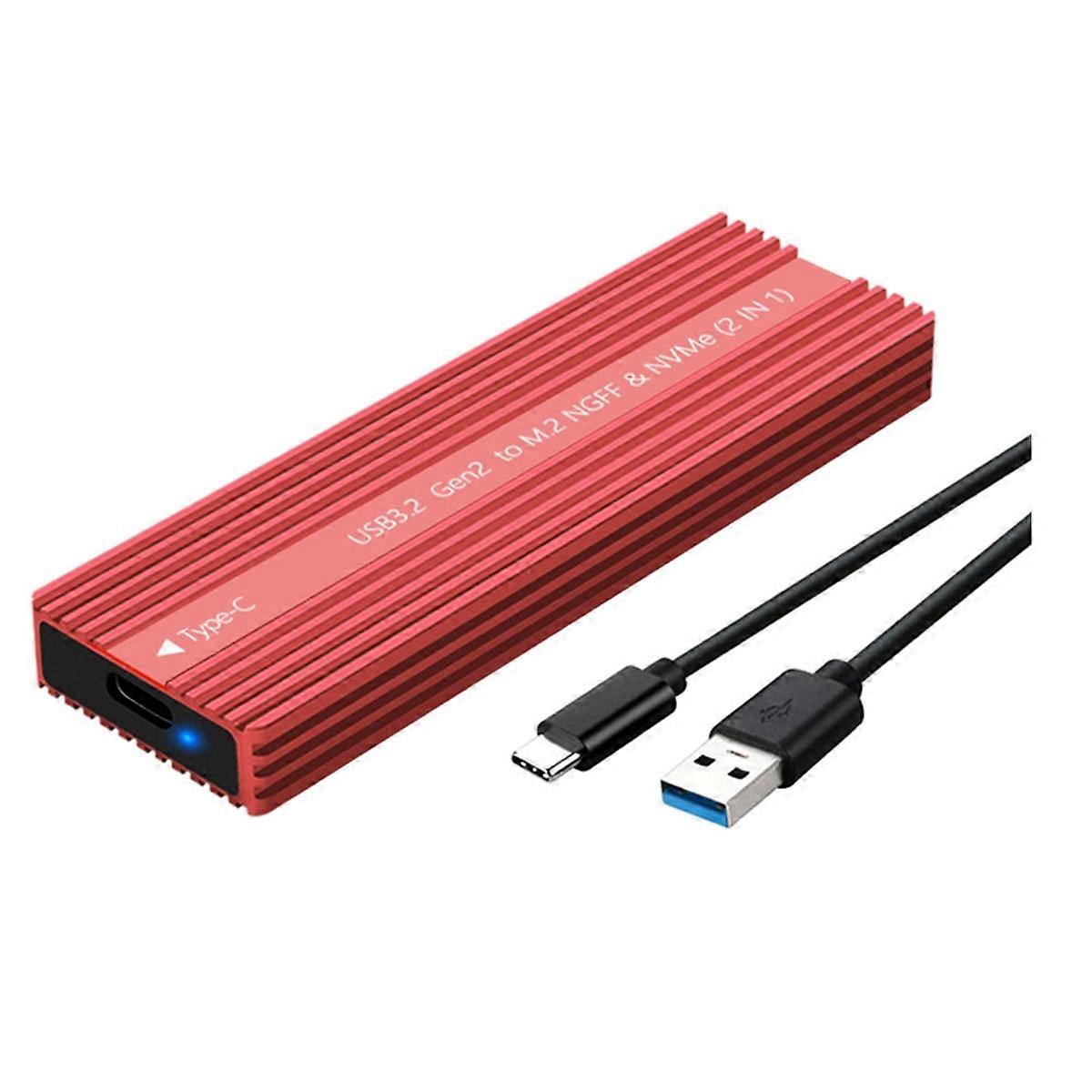 M.2 SSD Enclosure USB 3.2 Type-C Metal Case with Heat Dissipation Supports /NVMe Dual Protocol Hard Disk Box C