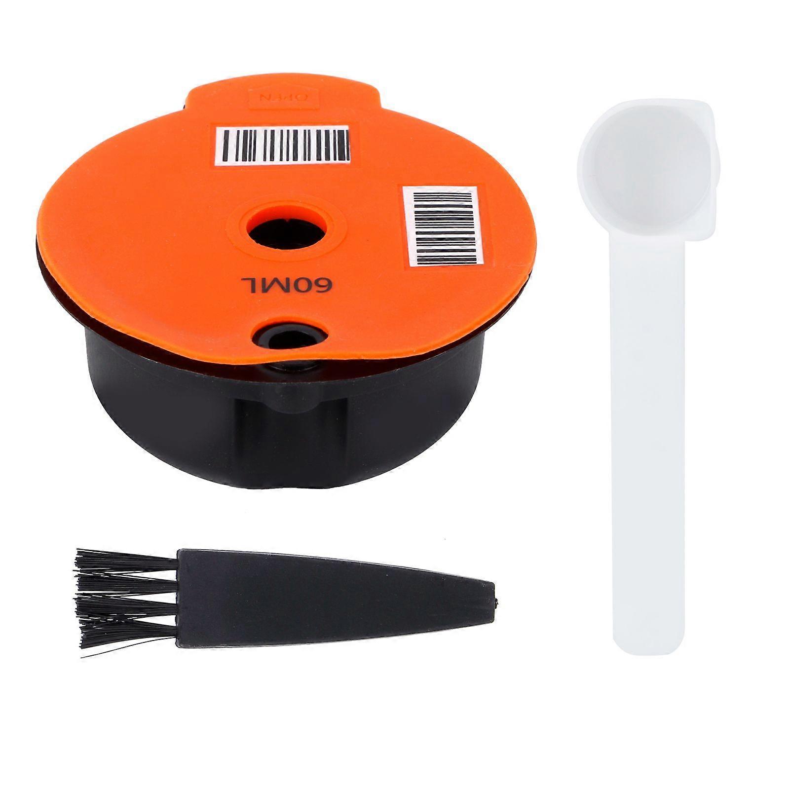 Coffee Capsule Reusable Refillable Coffee Filter Cup with Spoon Brush Coffee Accessories60ML