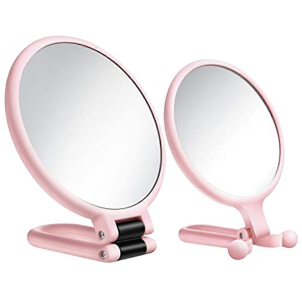 Portable Folding Mirror Pink for Makeup 4Pcs Double-Side Vanity Mirror
