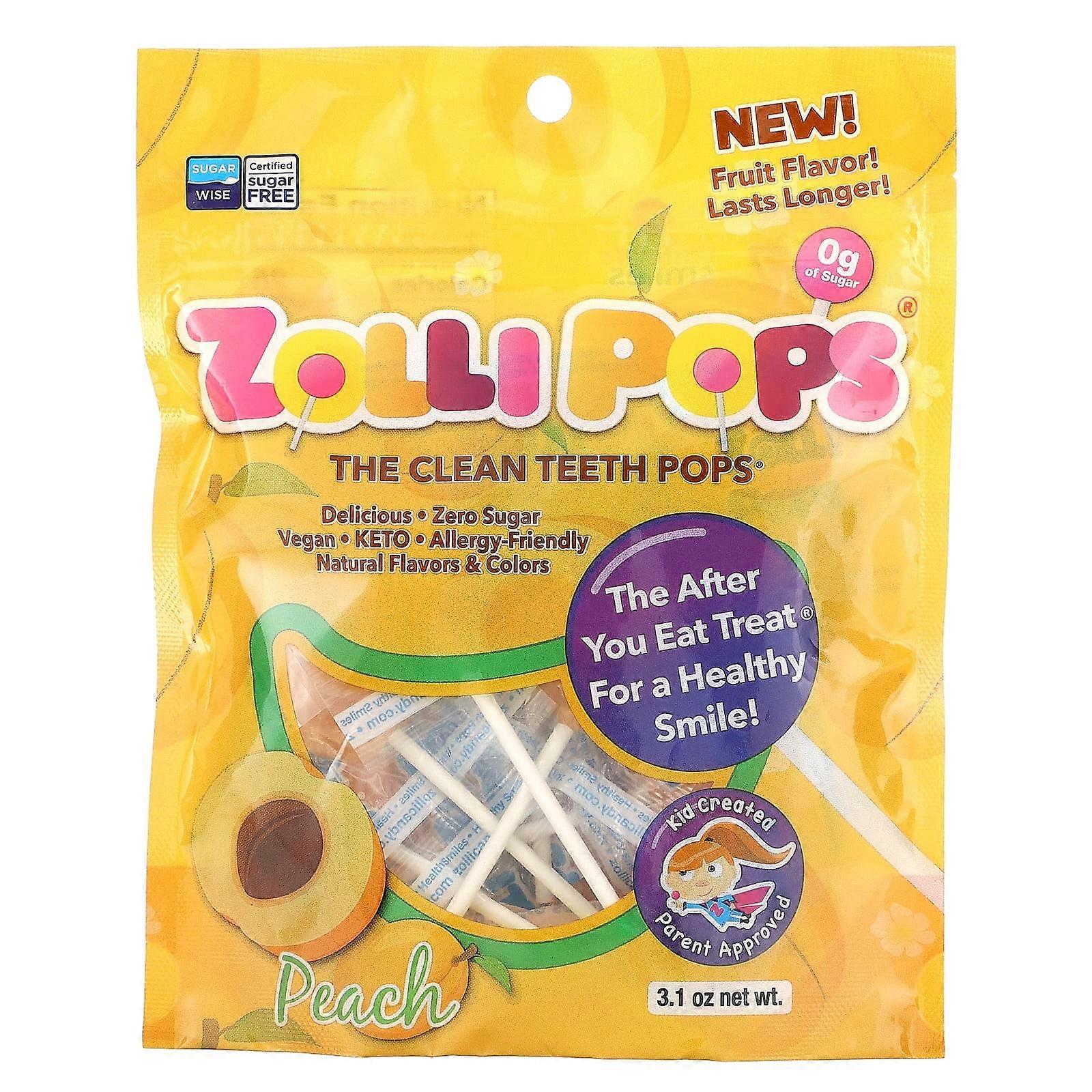 The Clean Teeth Pops, Peach, 3.1 oz