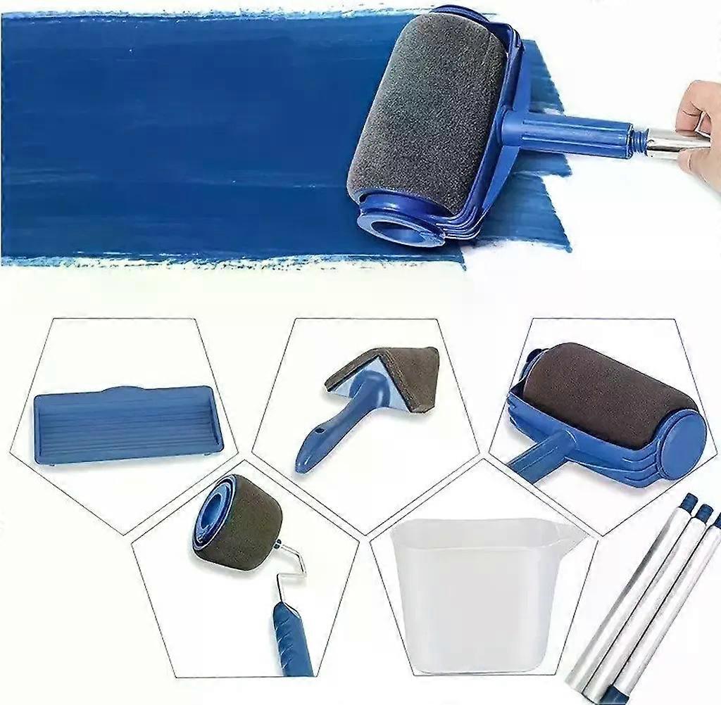 Professional painter's set, paint roller with tank for drip-free painting – finished in record time, paint roller set with edge roller & corner paint
