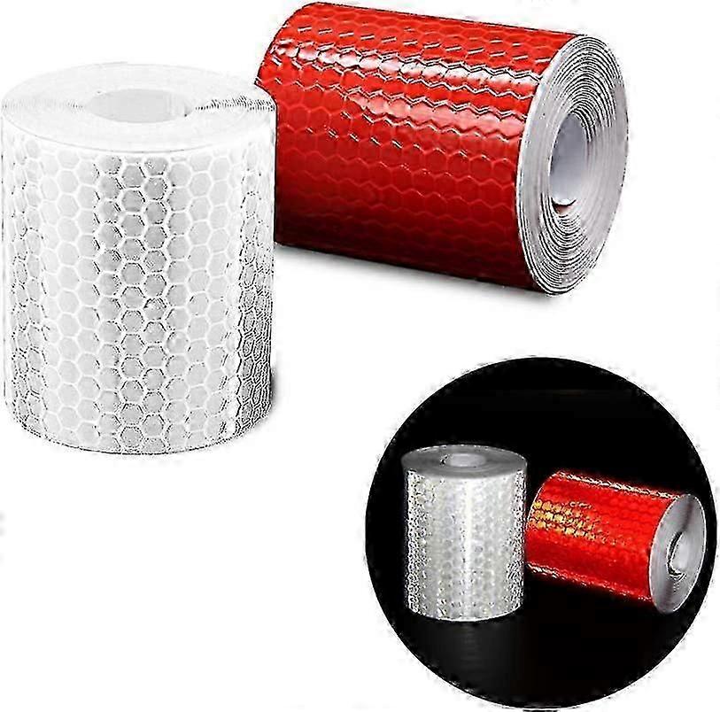 2 Rolls Of High Intensity Reflective Tape 3m X 50mm Red And White_i*