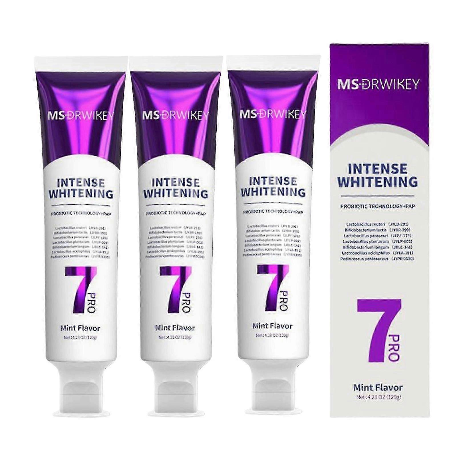 1-3X 7 Pro Intenses Whitening Toothpaste 7-Pro Intensives Toothpaste Probiotics Whitening Tooth with 7 Probiotics for Deep Cleaning