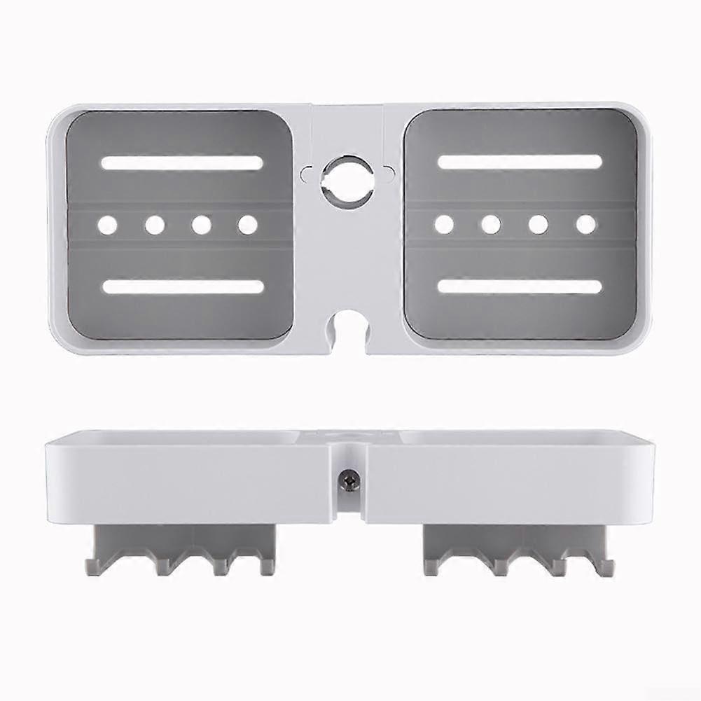 Compact No Drill Shower Shelf With Hanging Capability, White Finish, Spacious Storage