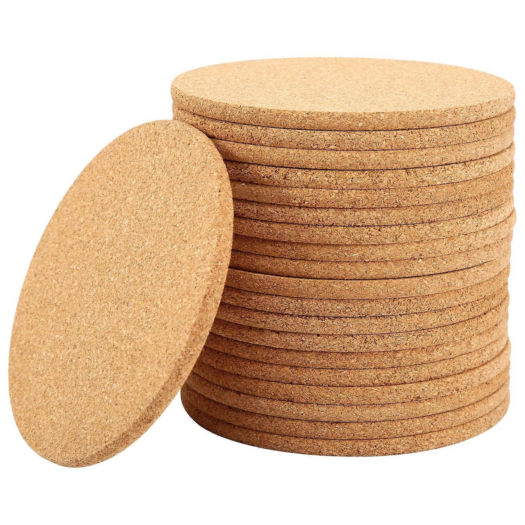 20Pack Cork Coasters for Drinks, Absorbent Heat Resistant Reusable