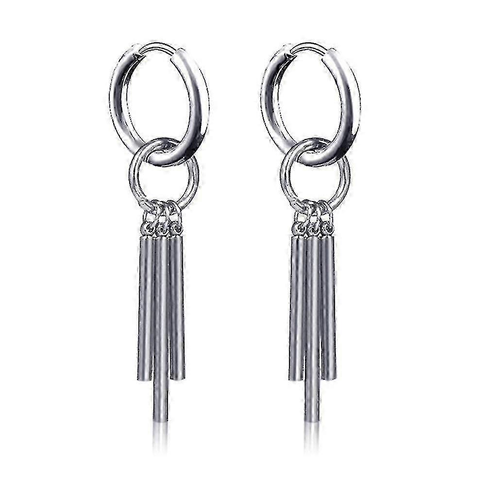 Tassel Chain Non Piercing Titanium Steel Earrings for Men's