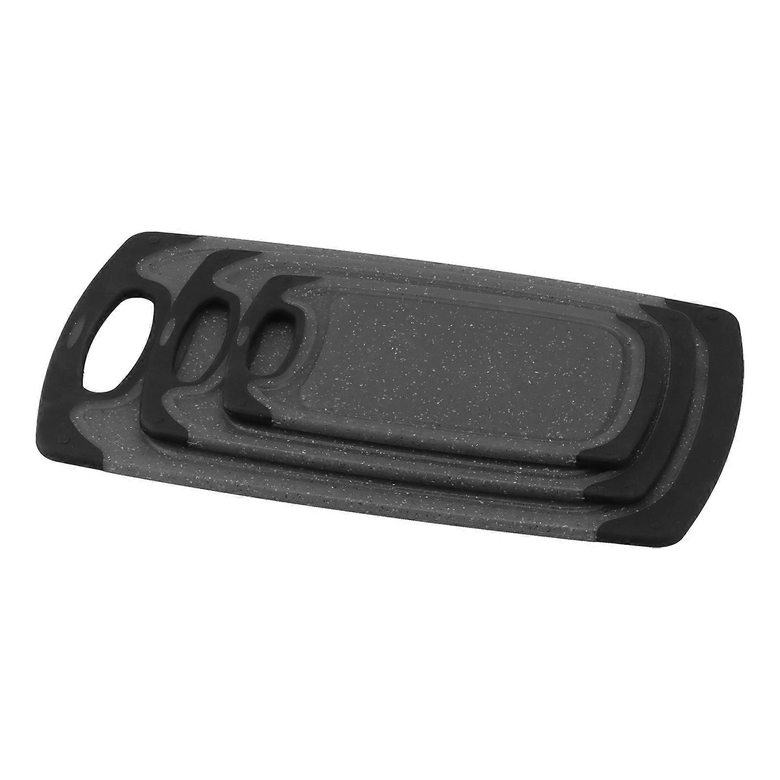 3Pcs DoubleSided Cutting Board Imitation Marble Plastic Chopping Board Kitchen Utensils(Gray )