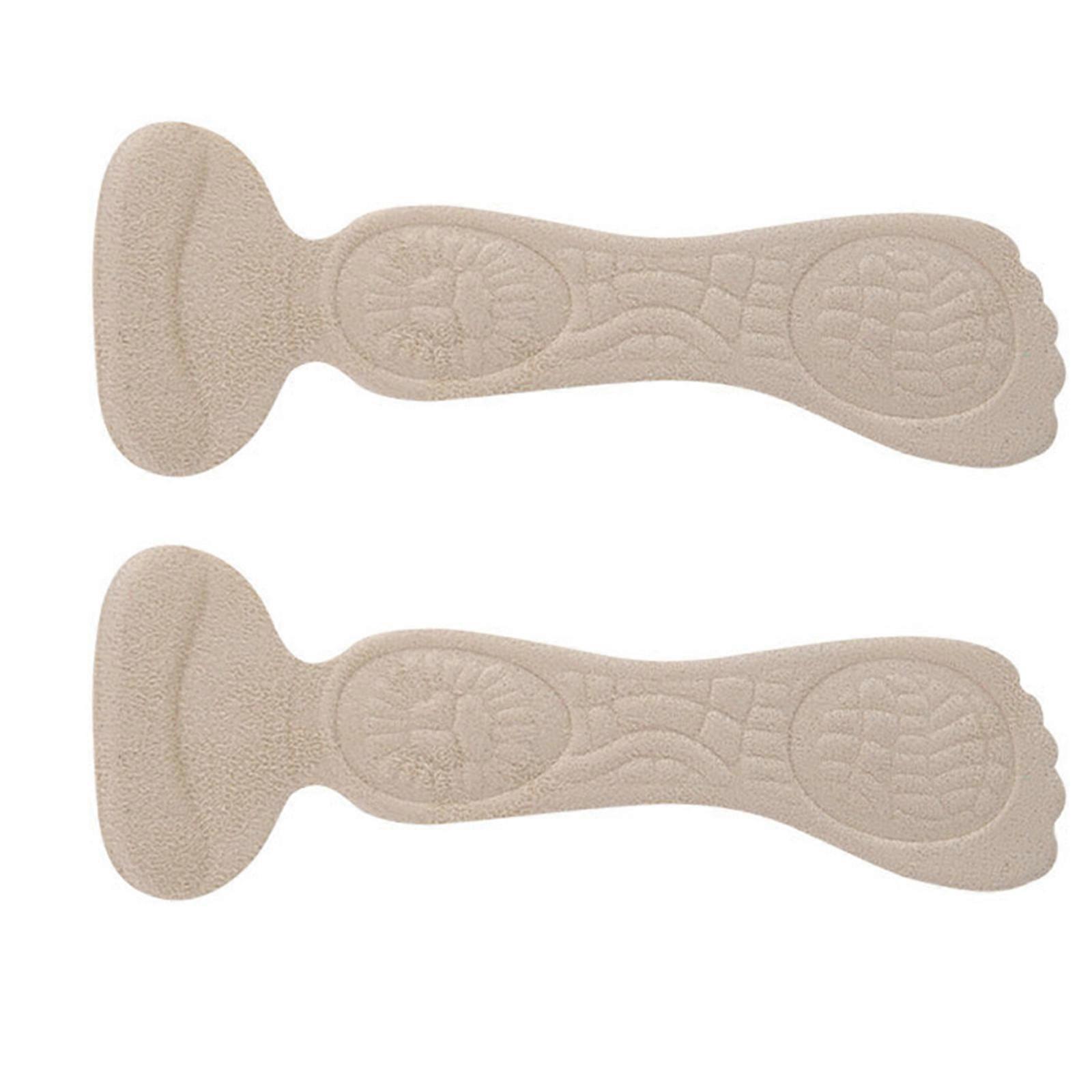 Adhesive High Heel Inserts Soft Gel Cushioned Shoe Insert Pad Five Toe Foot Support for High Heel Friction Prevention  Fleece cloth apricot