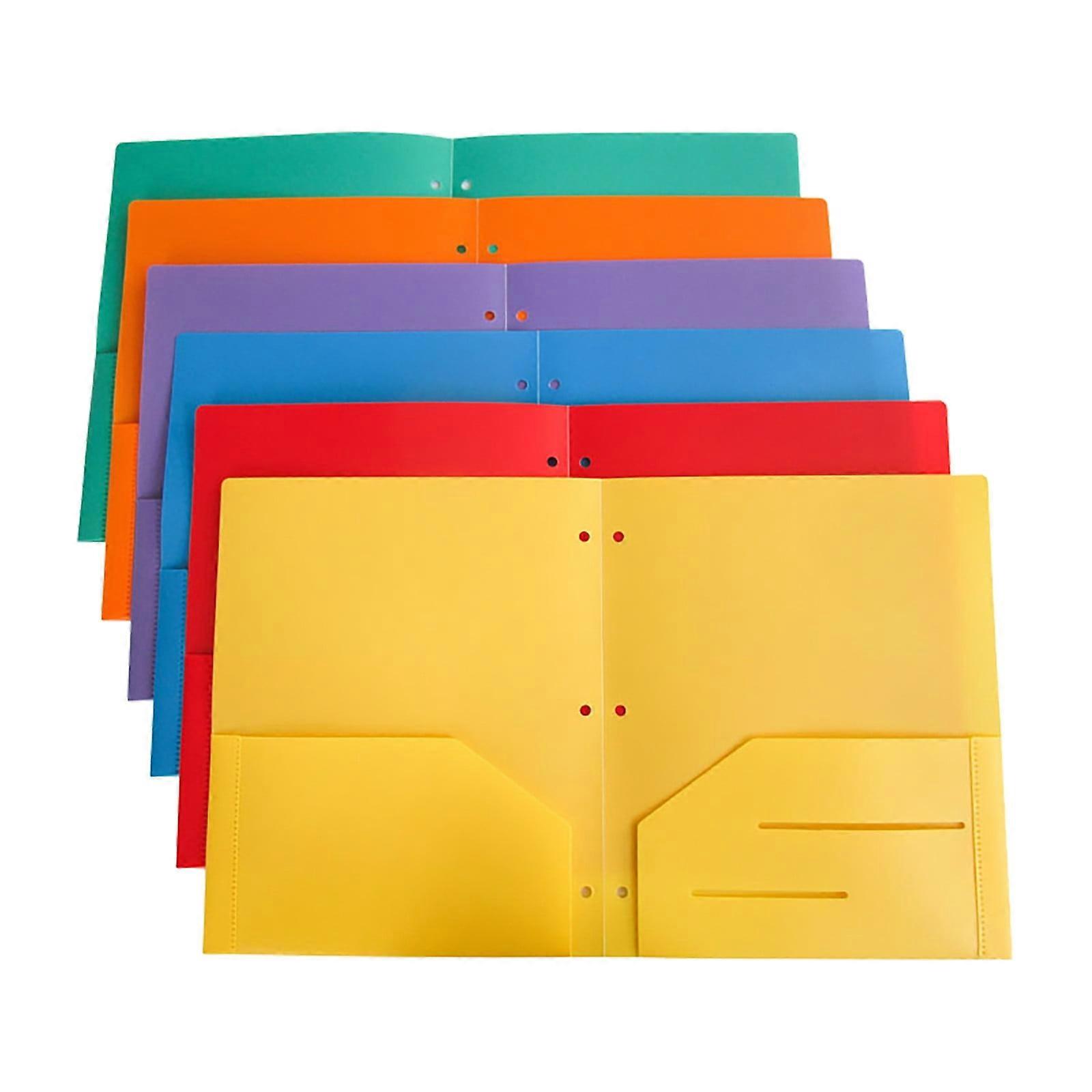 Back to School Folders - Two Pocket with Brads, 3 Prong Plastic Folders for Letter Size Sheets (1pc)