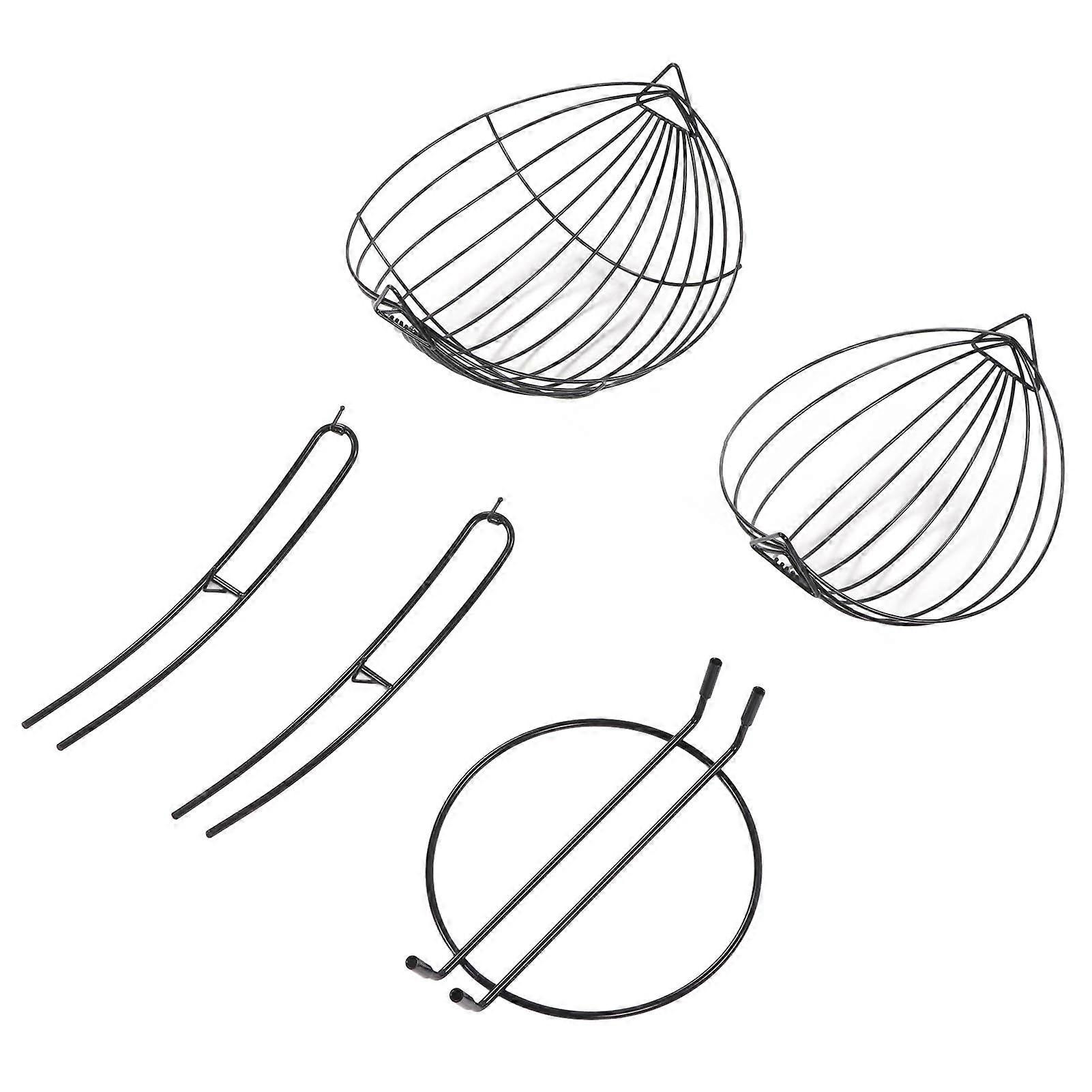 2段ハンモックフルーツバスケット 鉄製円形ワイヤーバスケット 野菜フルーツ収納 卓上ホルダー