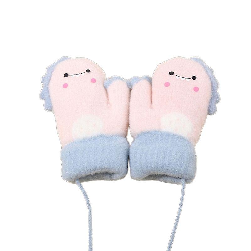 Cartoon Thick Mitten Baby Mittens with Rope for Baby Boy Girl Children Toddler