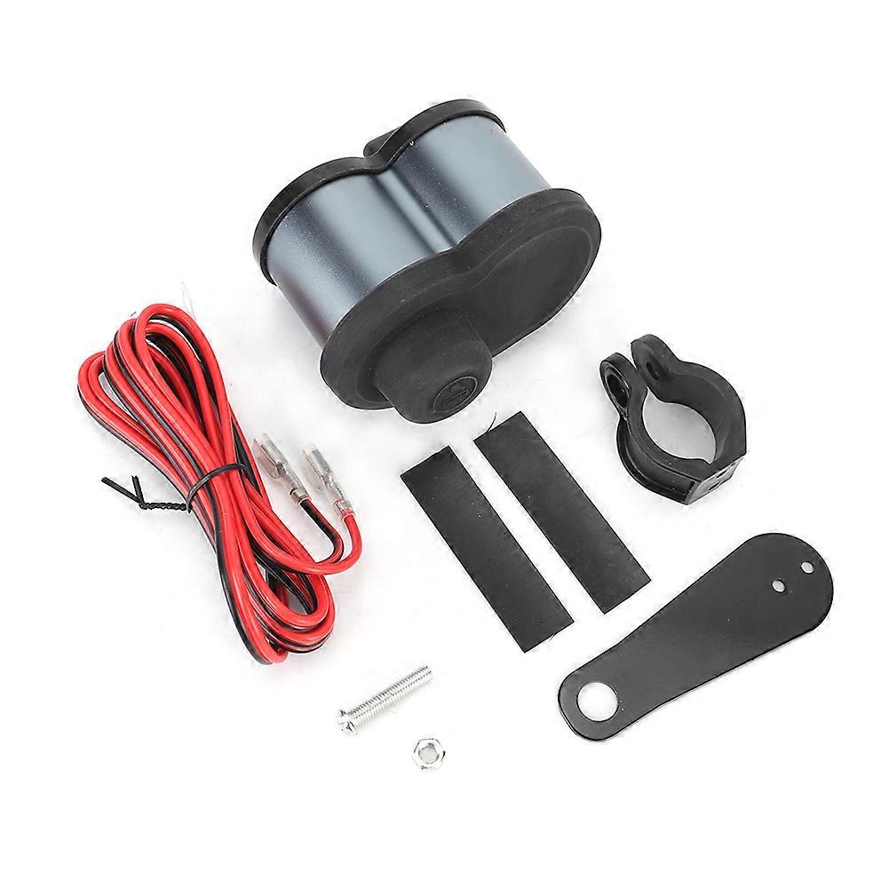 Grey motorcycle accessory charger socket with voltage display