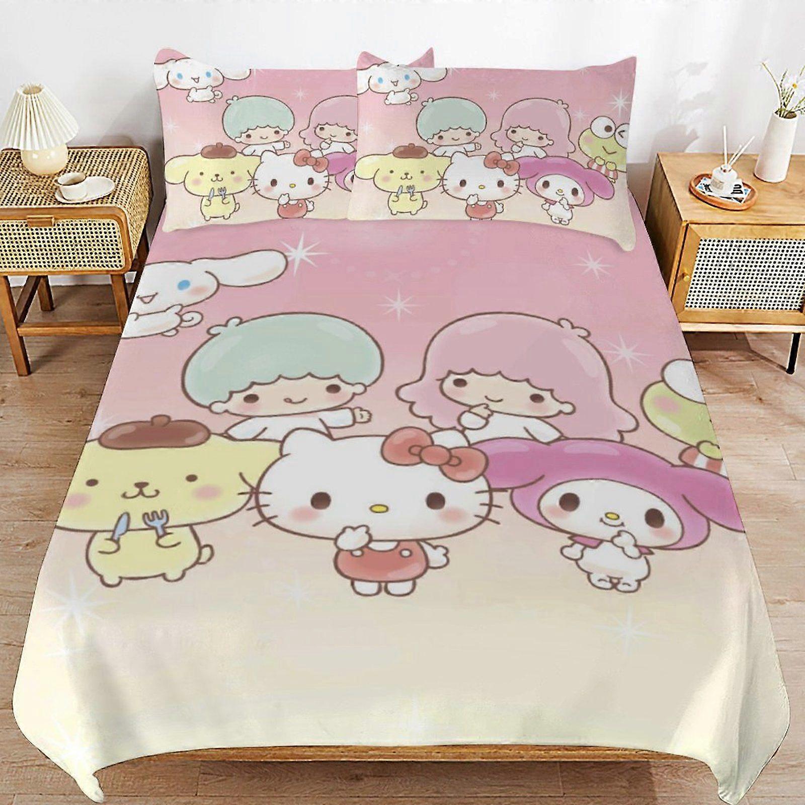 W234 Sanrio Consistent Soft Layer Machine Wash Safe Threaded Finish Duvet Cover Sets Comfortable Bedding M234