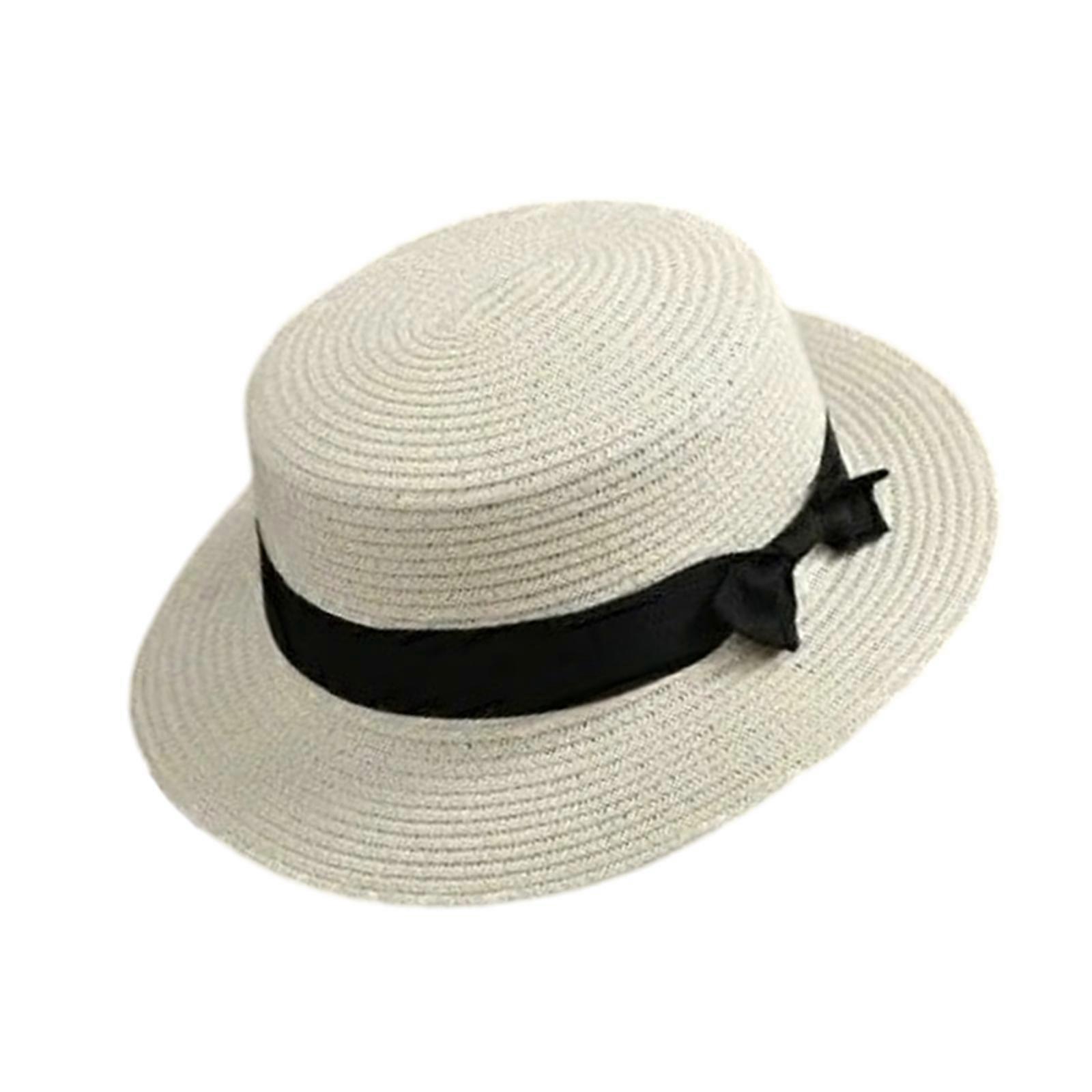 Women's Creative Straw Hat Adjustable Design Lightweight Construction Wedding Guest Outfit Accessory  White