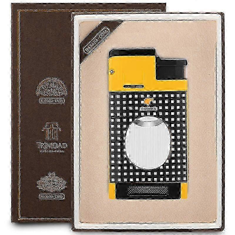 Cigar Lighter 2-In-1 Travel Convenient Windproof Straight Sharp Cigar Cutter Lighter Clb-23Ix2