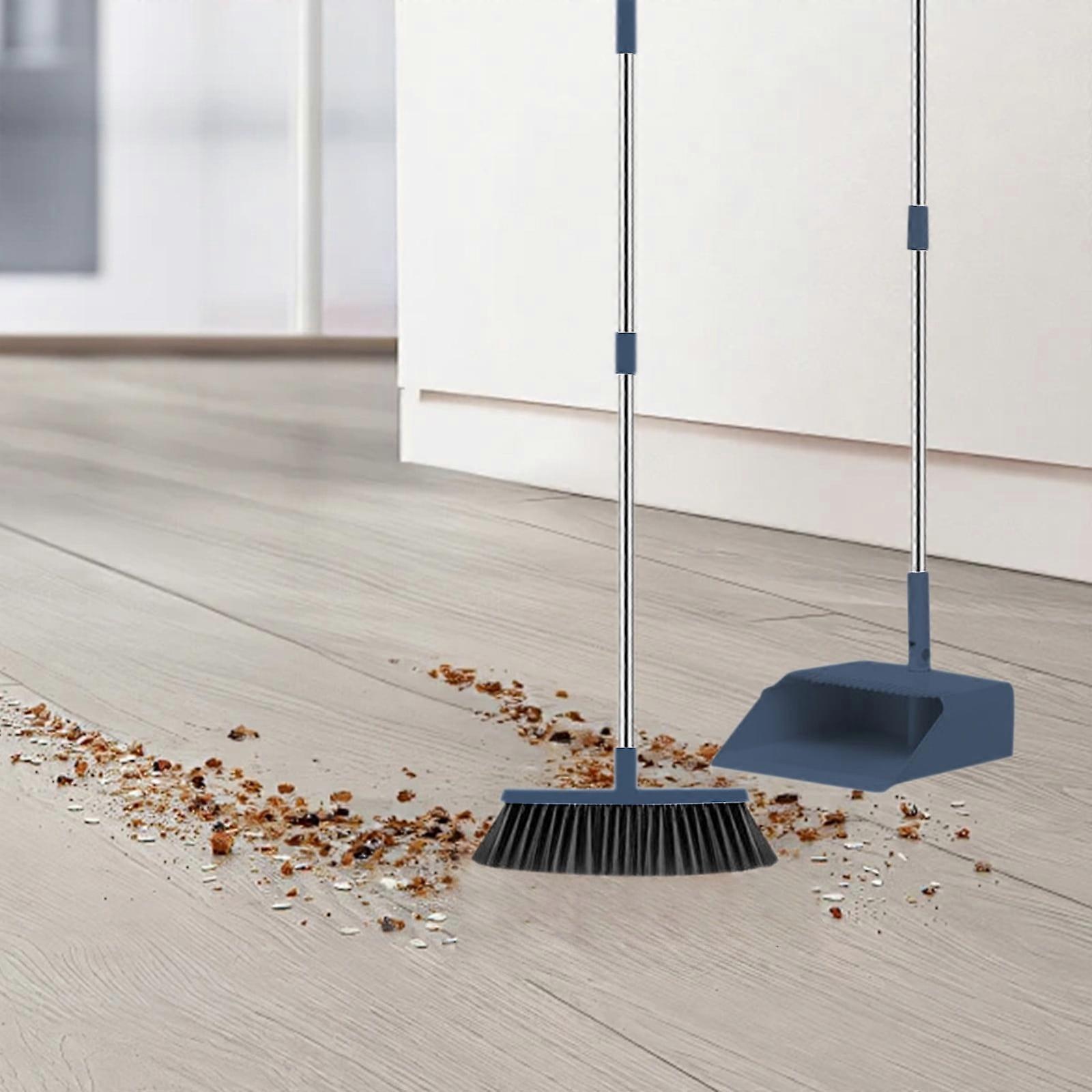 YANHAIGONG Broom and Dustpan Set for Home,Upright Long Handle Broom and Dustpan Set,Whisk Broombroom and Dustpan Set Combo Set 2-piece Regular Model