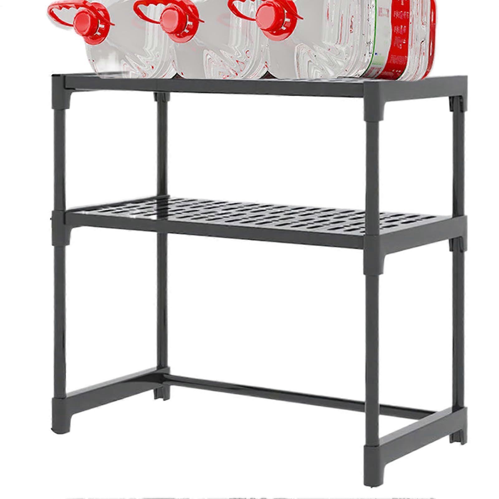 Microwave Oven Stand Expandable Countertop Organizer HeavyDuty Carbon Steel Rack With Hooks Adjustable Pastry Bin