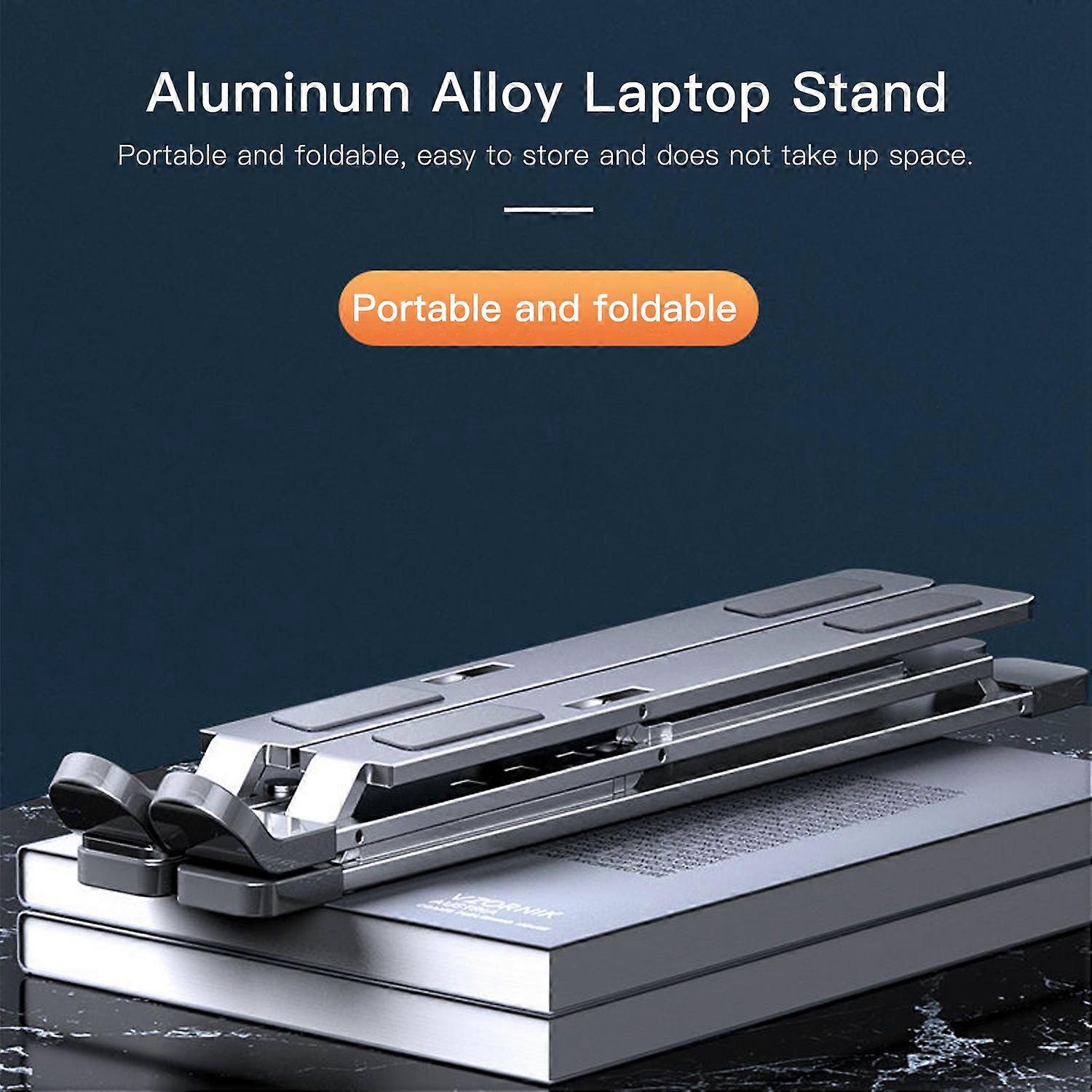 Portable Laptop Stand Ergonomic Aluminum Alloy Laptop Riser Double Height Adjustment Foldable Comput