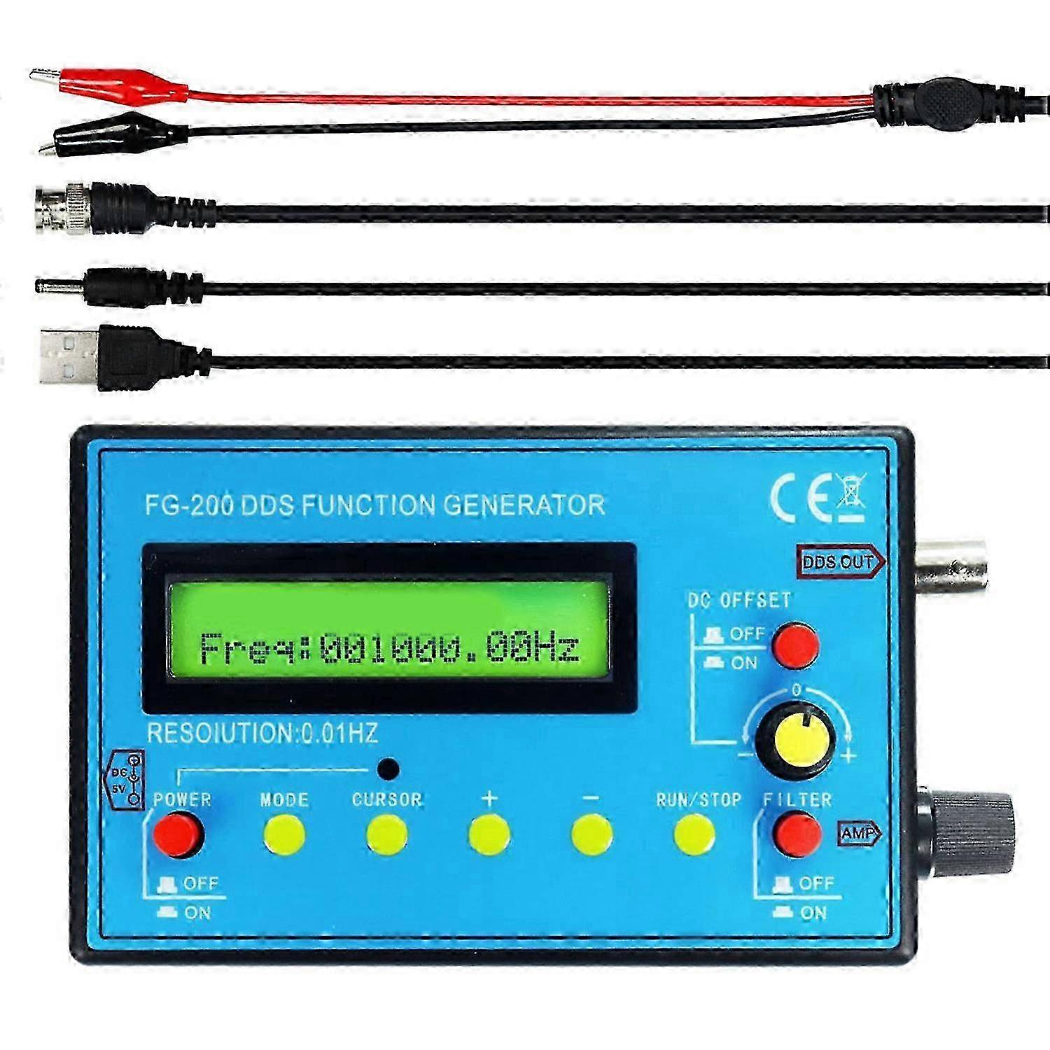 DDS Functional Signal Generator 0.01Hz To 500kHz Sine Square Triangular Sawtooth Waveform Signal Sou