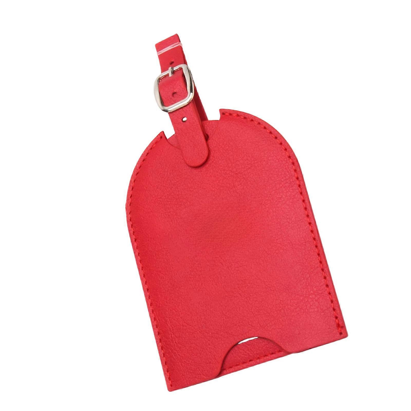 Sliding Luggage Labels With Double Layer Privacy Protective And Hide Card Holder For Travel Security  Red