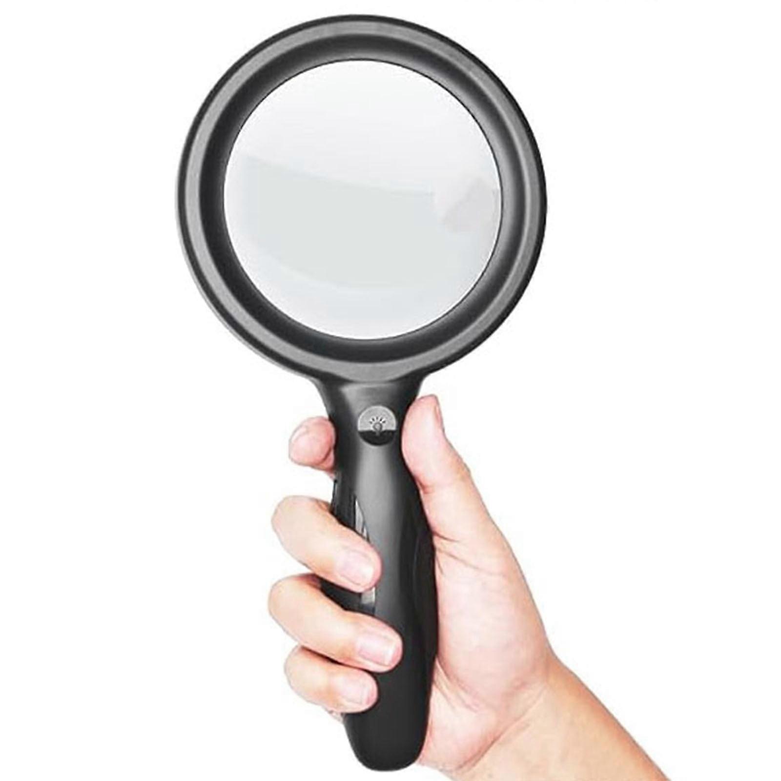 YiFudd Magnifying Glass with Light 30x 60x, Large Handheld Magnifier for Reading, Perfect for Seniors