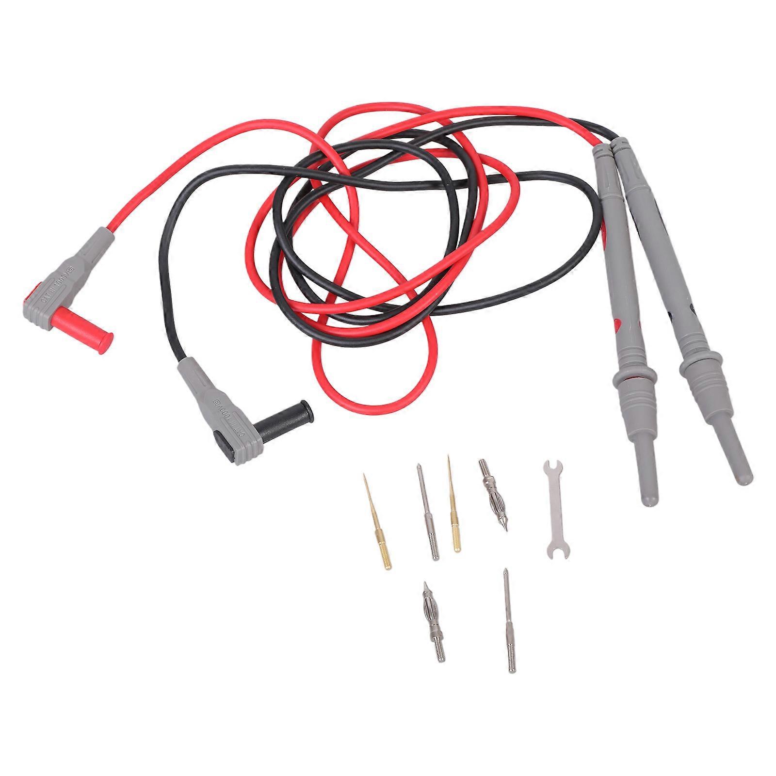 Industrial Multimeter Cable 20A 1000V Digital Multimeter Probe Test Leads Pen Tip with Rubber Coated Handle Multicolor