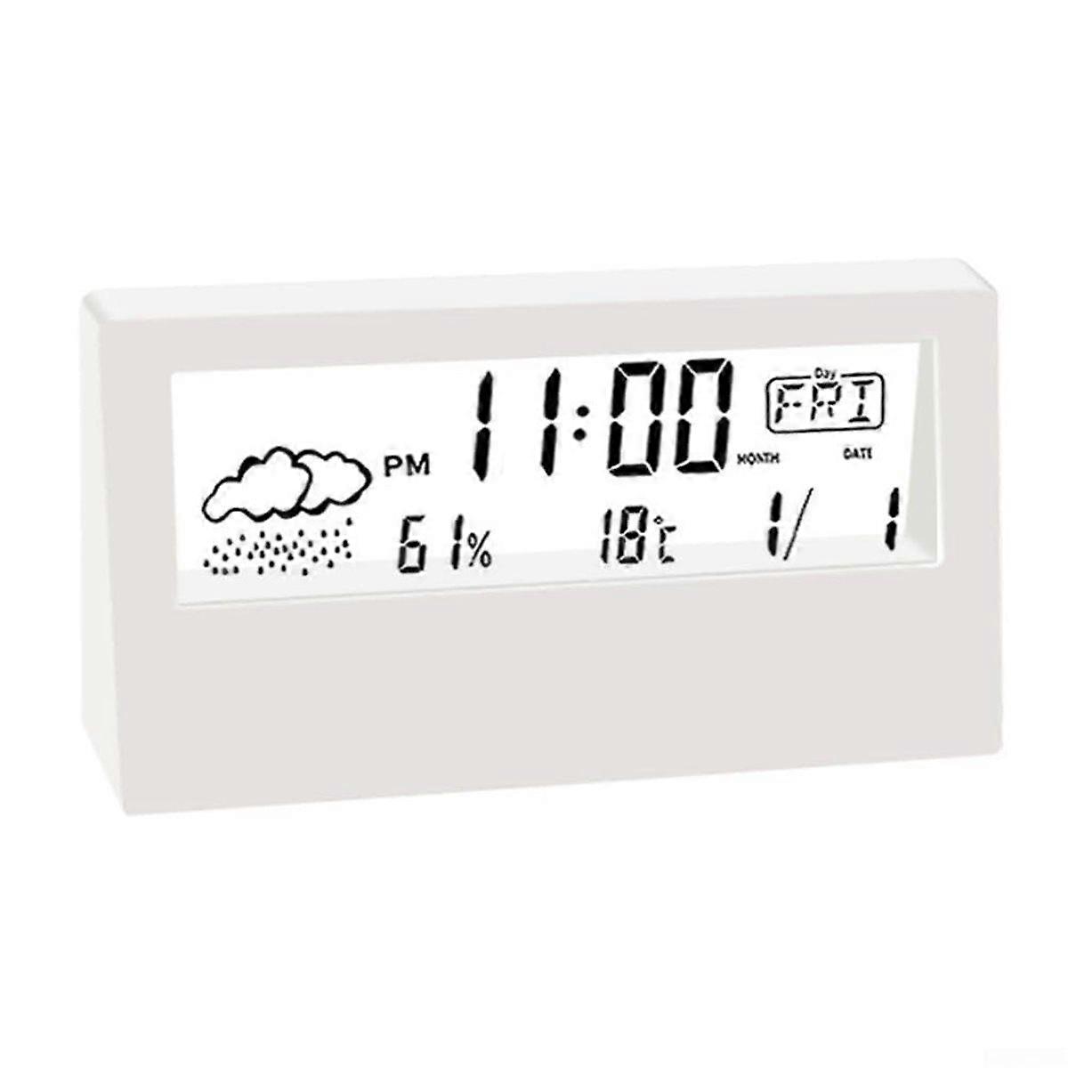 Multifunctional LED Thermo-Hygrometer with Electronic Clock Temperature and Humidity Meter Weather