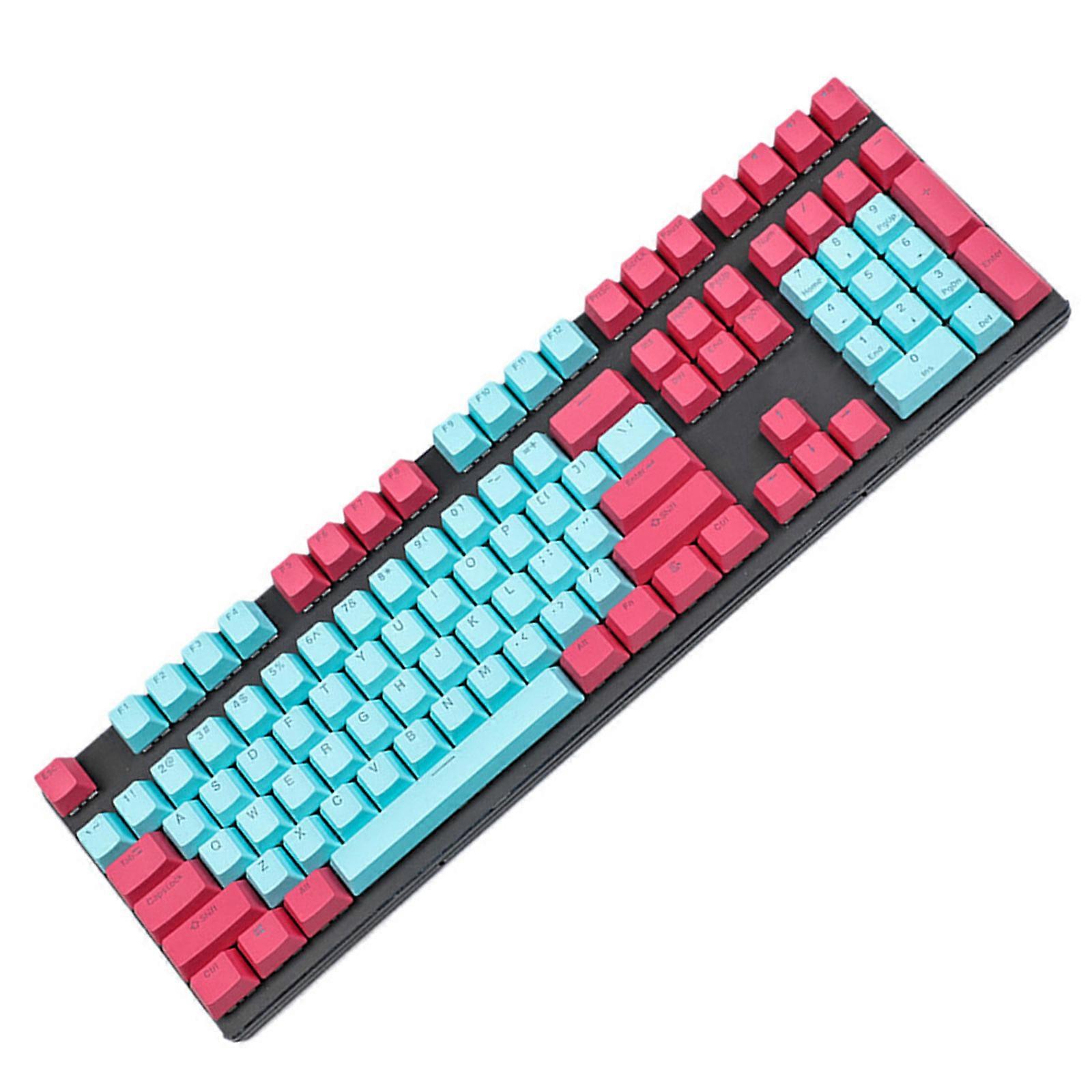 108 Keys Keycaps Two Tone Translucent OEM Height Keyboard Keycap forMX Switches Red Blue Color Keycap Set Multicolor