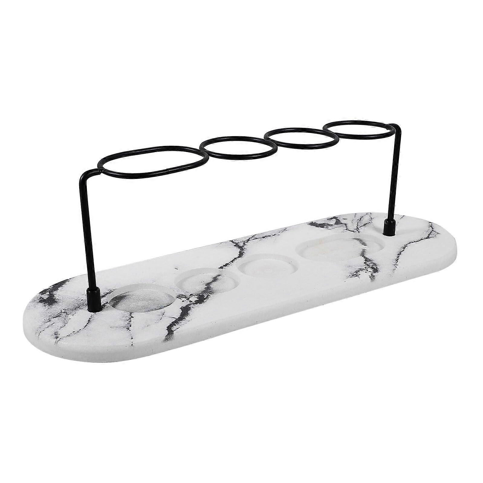 Diatomite Toothbrush Holder Tray with Marble Pattern, Quick Dry Countertop Organizer for Bathroom