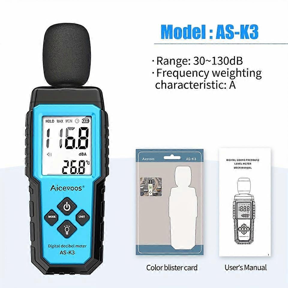 Aicevoos Digital Sound Meter Decibelimeter 30~130dB Measure Decibels Sound Level Noise Decibelios Decibel Monitor