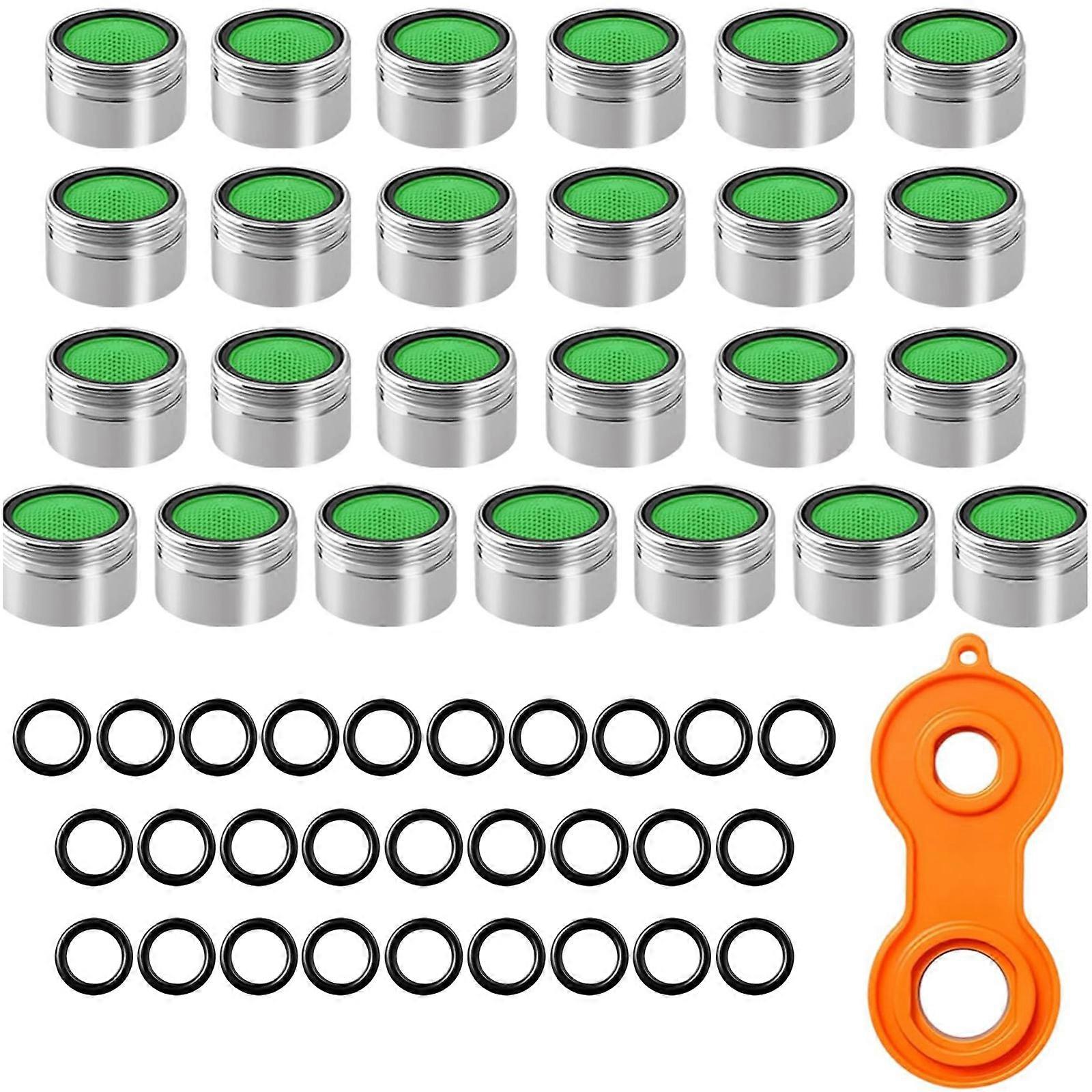 24mm Faucet Aerator with Washer and Wrench Water Saving Flows Restrictors Tap Bubblers for Bathroom or Kitchen Sink Multicolor