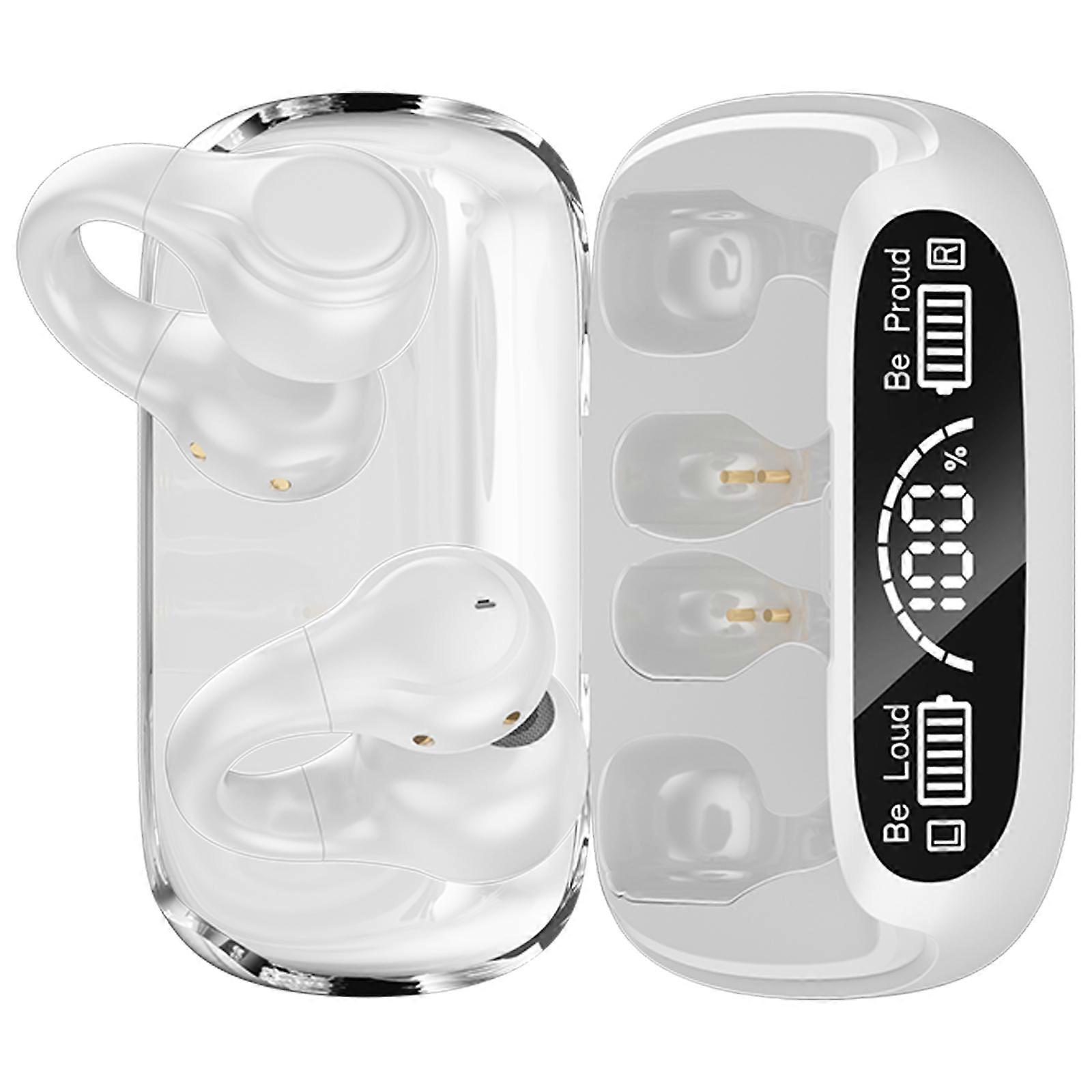 Waterproof Bluetooth-compatible 5.3 Headphone with Clear Voice Calls Noise Cancelling Bone Conductions Headsets  White