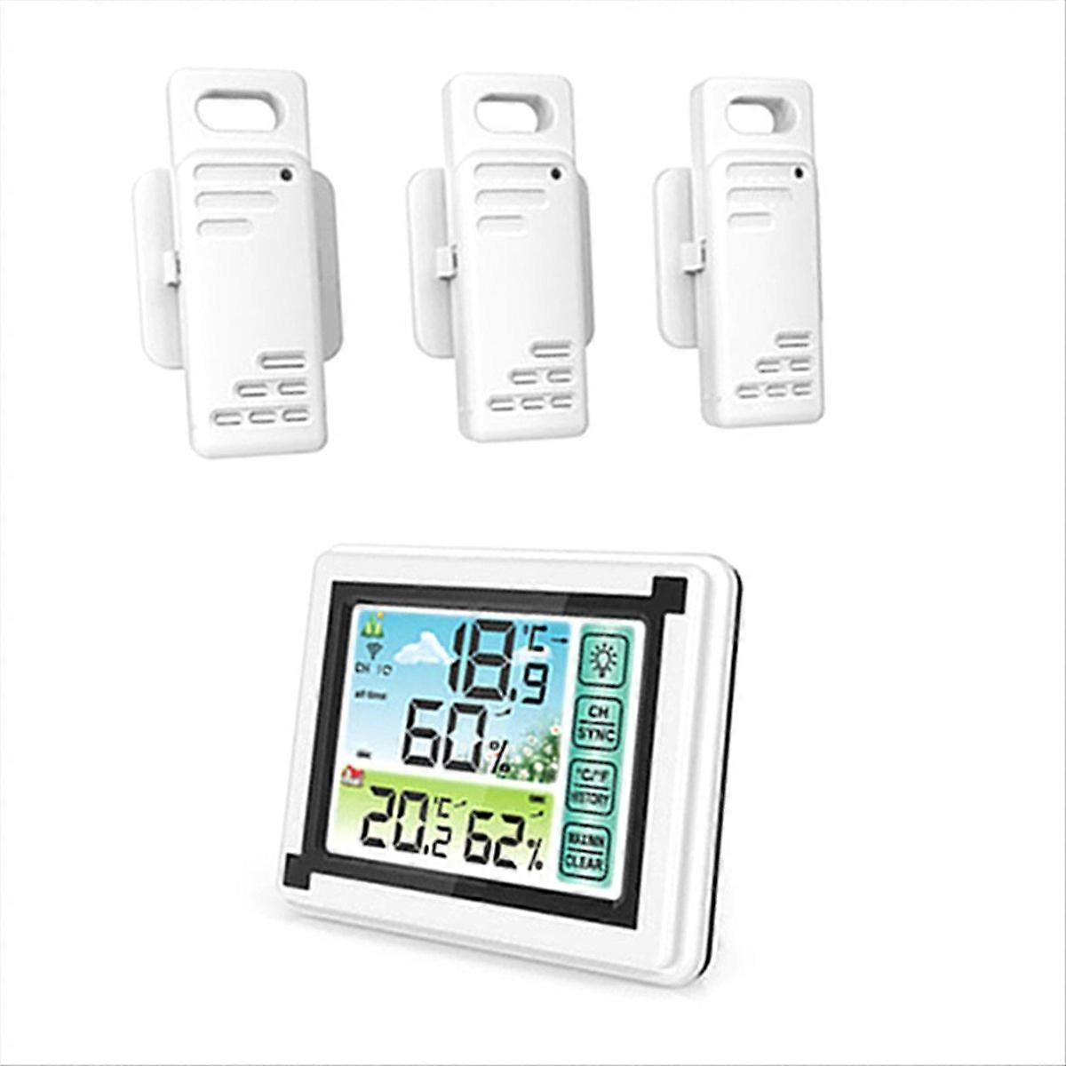 Weather Station Alarm Clock Thermometer Hygrometer Touch Screen
