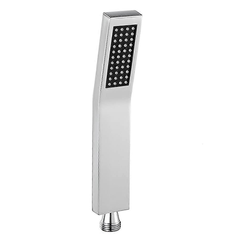 Square, high-pressure, single-function shower head in solid brass with chrome spray nozzle